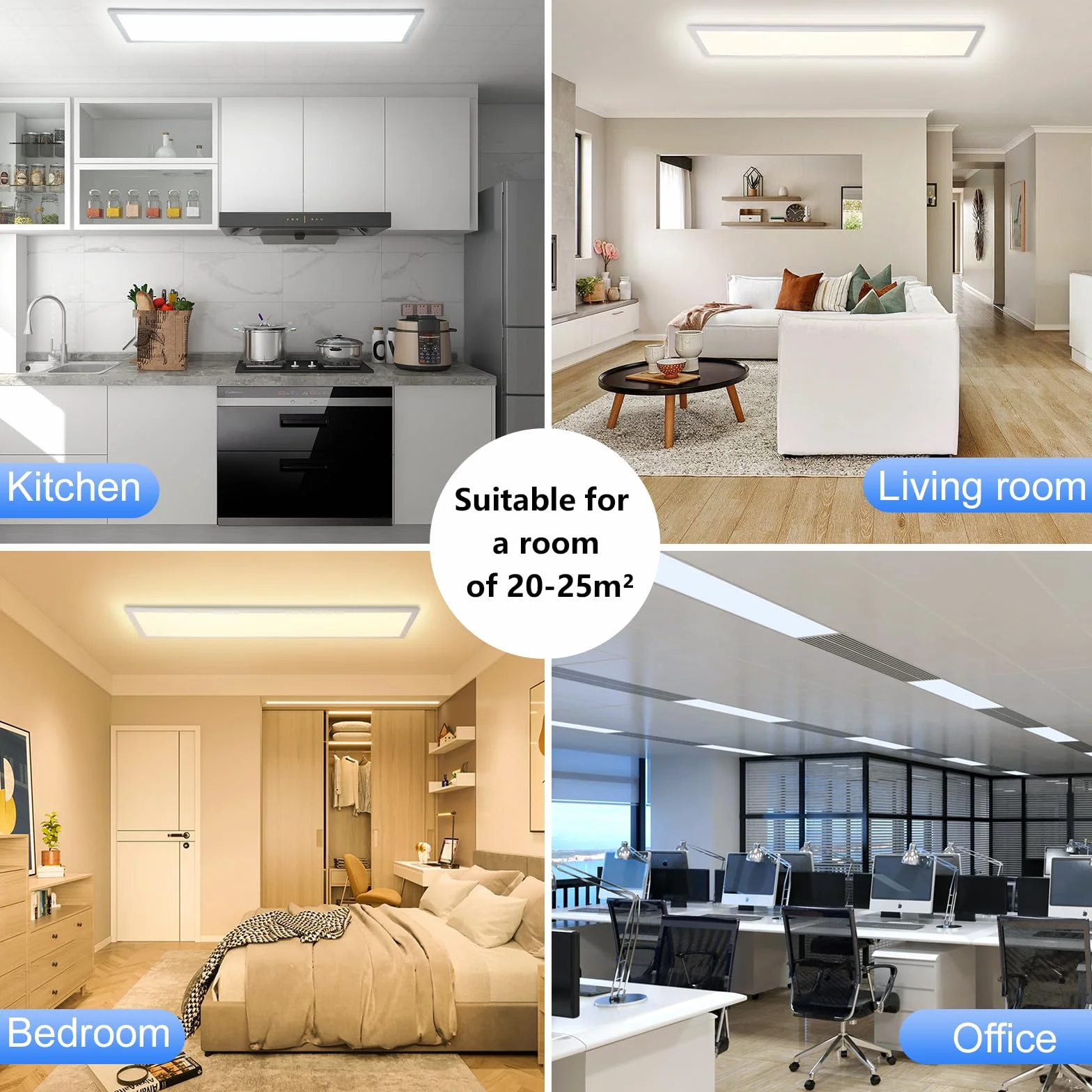 Oraymin Lampa sufitowa LED, panel 100 x 25 cm, 30 W, 3300 lm, CCT, prostokątna, lampa sufitowa LED, ściemniana, 3000-6500 K, lampa dzienna, lampa do salonu, sypialni, kuchni