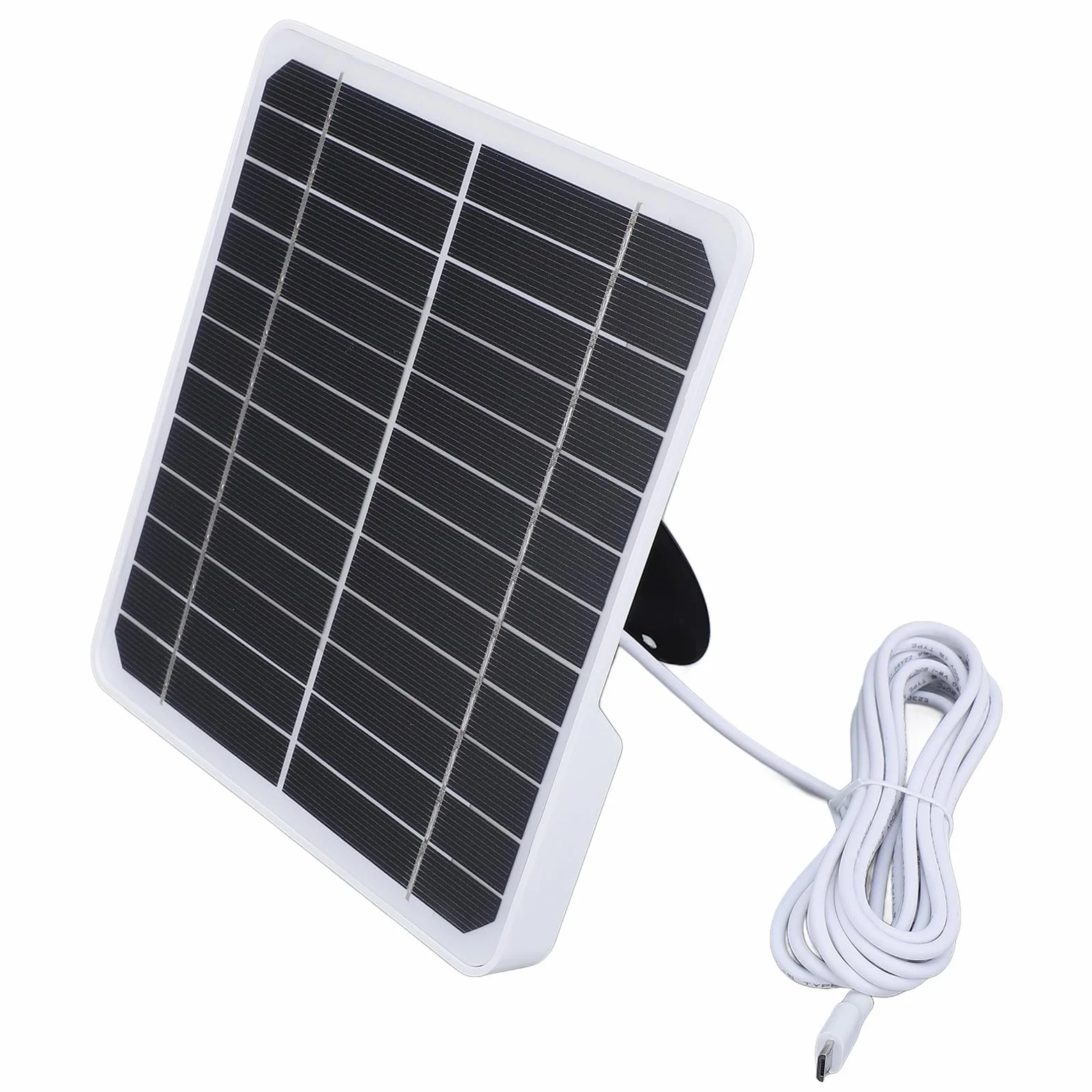 Semme Panele słoneczne do kamer, panel słoneczny z kamerą z panelem słonecznym z kablem ładującym 9,8 stóp 20 W 5 V do montażu na ścianie monokrystaliczna ładowarka