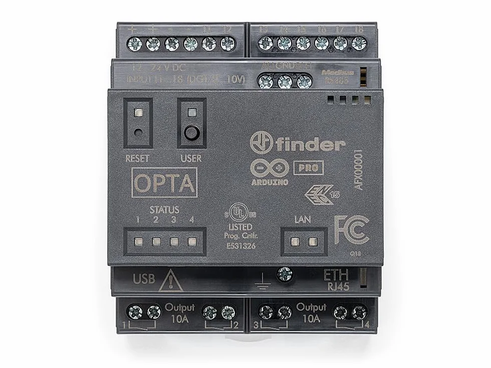 Arduino Opta RS485 [AFX00001] – przemysłowy kontroler IoT z komunikacją RS485, cyfrowym wejściem/wyjściem, wejściami analogowymi i obsługą Modbus do automatyzacji i sterowania