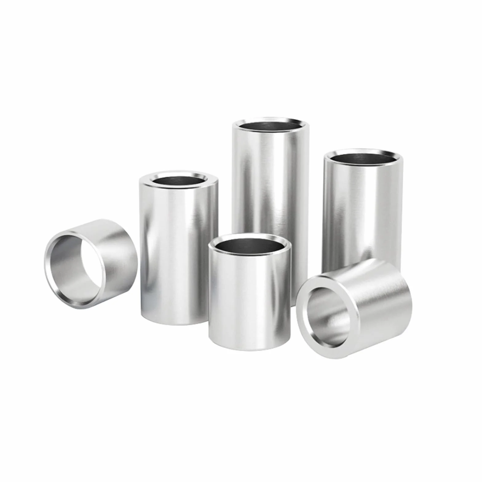 Stainless Steel Hollow Bearing Bushing，5pcs Stainless Steel Cylindrical Bearing Sleeve, ID 10mm, OD 18mm, Height 8mm-20mm, Bearing Support Sleeve Spacer(10x18x20mm(5pcs))