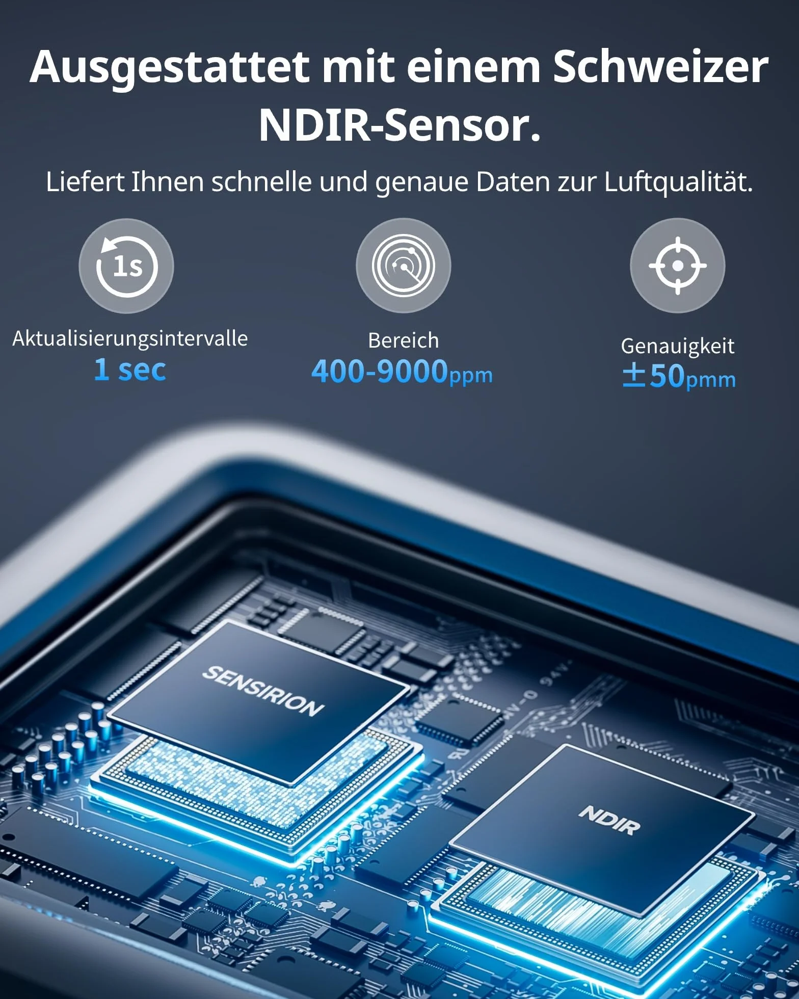 SwitchBot Czujnik CO2 Bluetooth Con IP65, miernik CO2 z termometrem i higrometrem wewnątrz, miernik jakości powietrza z alarmem CO2, Bluetooth CO2 z aplikacją, 2 lata przechowywania danych