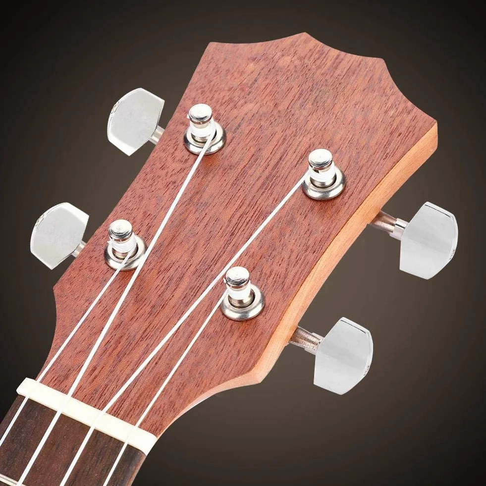 2L2R Tuning kołek do Ukulele, srebrne głowice maszyn w stylu klasycznym Ukulele DIY części ze śrubami mocującymi
