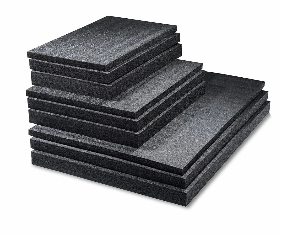 Pianka wielowarstwowa, 5 sztuk, 600 x 400 x 30 mm, Shadow Foam, cięcie i ściąganie, możliwość regulacji, wkładka do aparatu, walizki na narzędzia, wózek narzędziowy, czarna