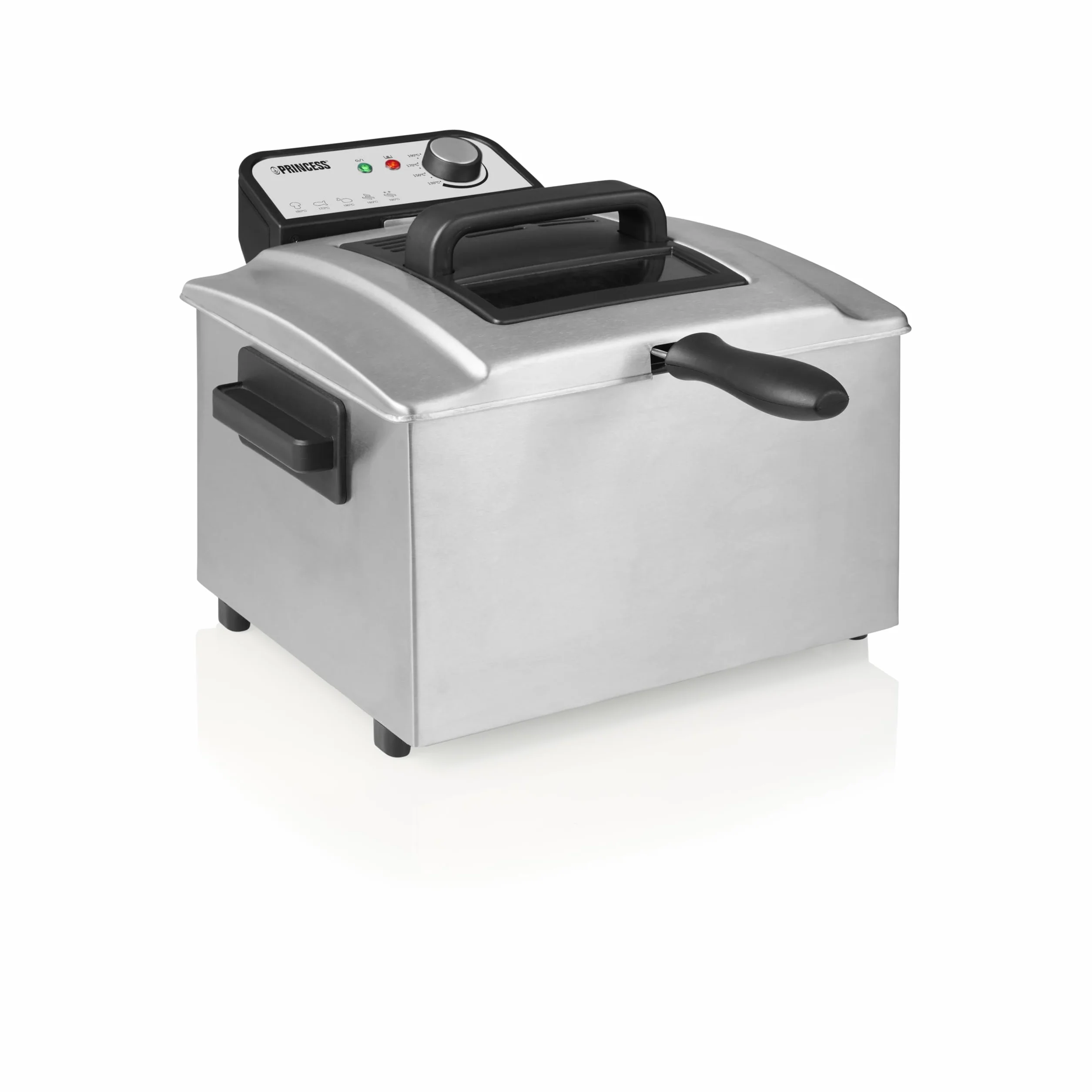 Princess Frytkownica 5 l, 3270 W, technologia strefy zimnej, okienko, stal nierdzewna, podwójny termostat, łatwe czyszczenie, wyjmowane części, 01.184090.01.001