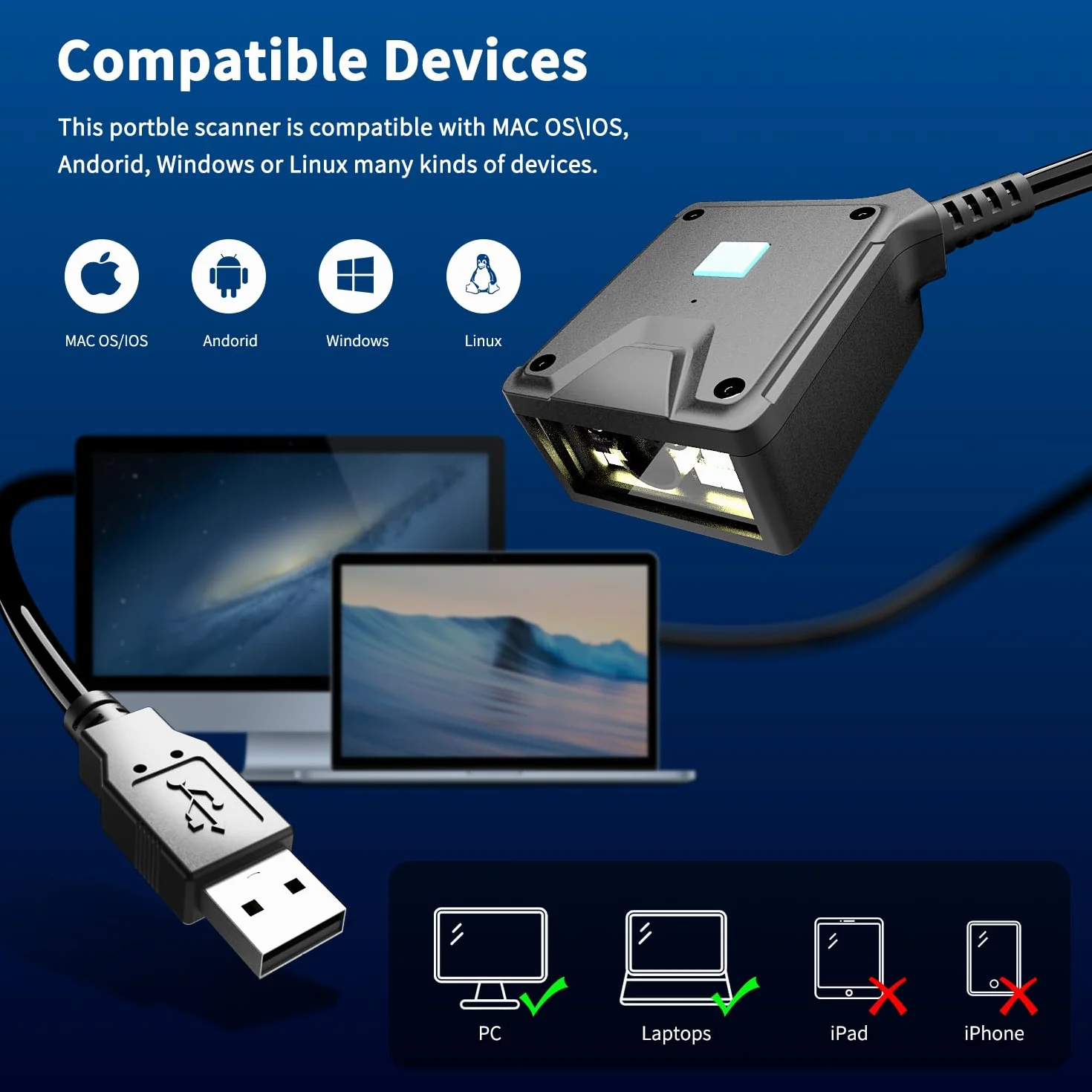 NetumScan Skaner kodów kreskowych 2D montowany na stałe silnik klasy przemysłowej 1D/2D/QR czytnik kodów z automatycznym skanowaniem indukcyjnym portem USB odpowiedni dla terminali samoobsługowych i