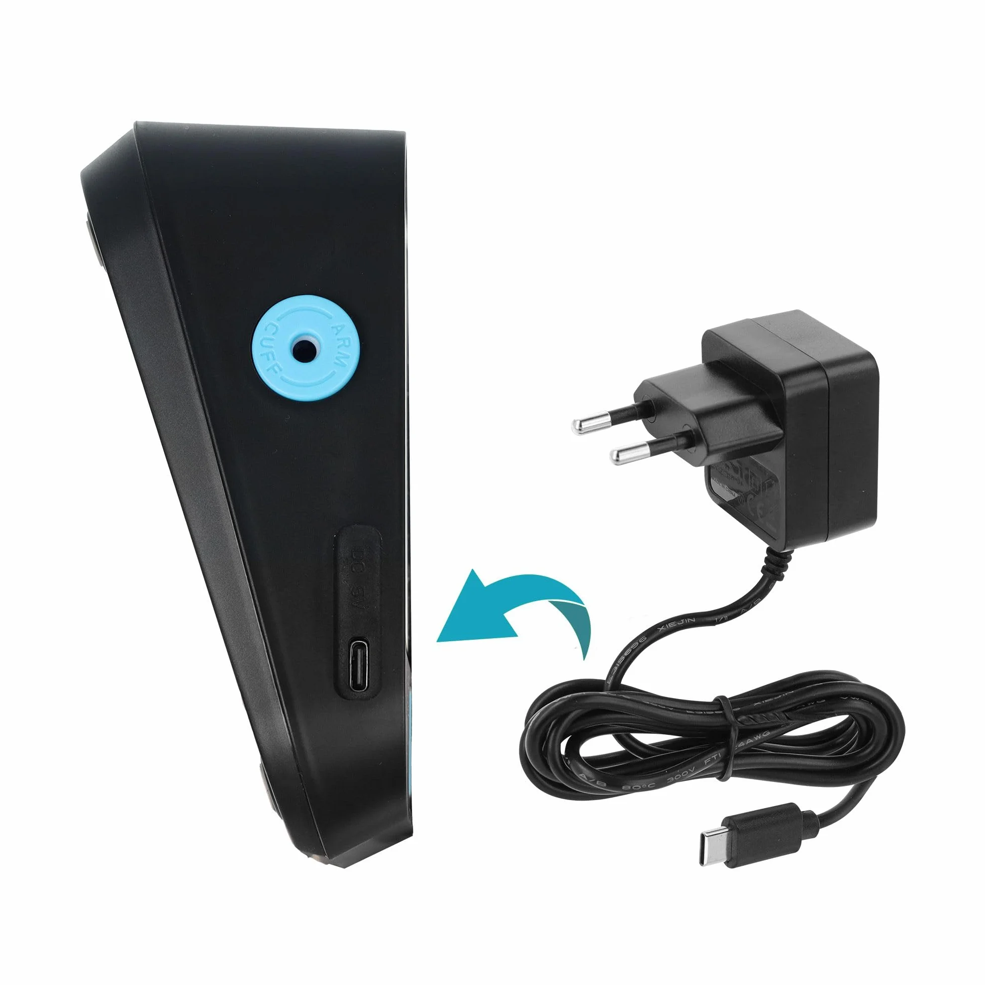 VITAMMY Next e5 Ciśnieniomierz naramienny, czarny, z komunikatami głosowymi po polsku, mankiet 22-40 cm, zasilanie USB-C/baterie AA, z etui, wyświetlacz LCD