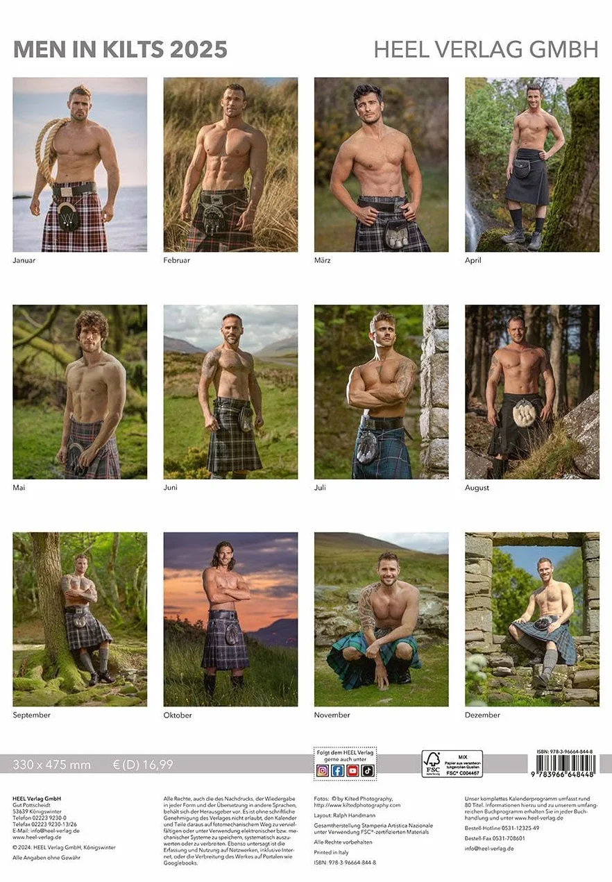 Men in Kilts Kalender 2025: Schottlands stärkste Kerle.