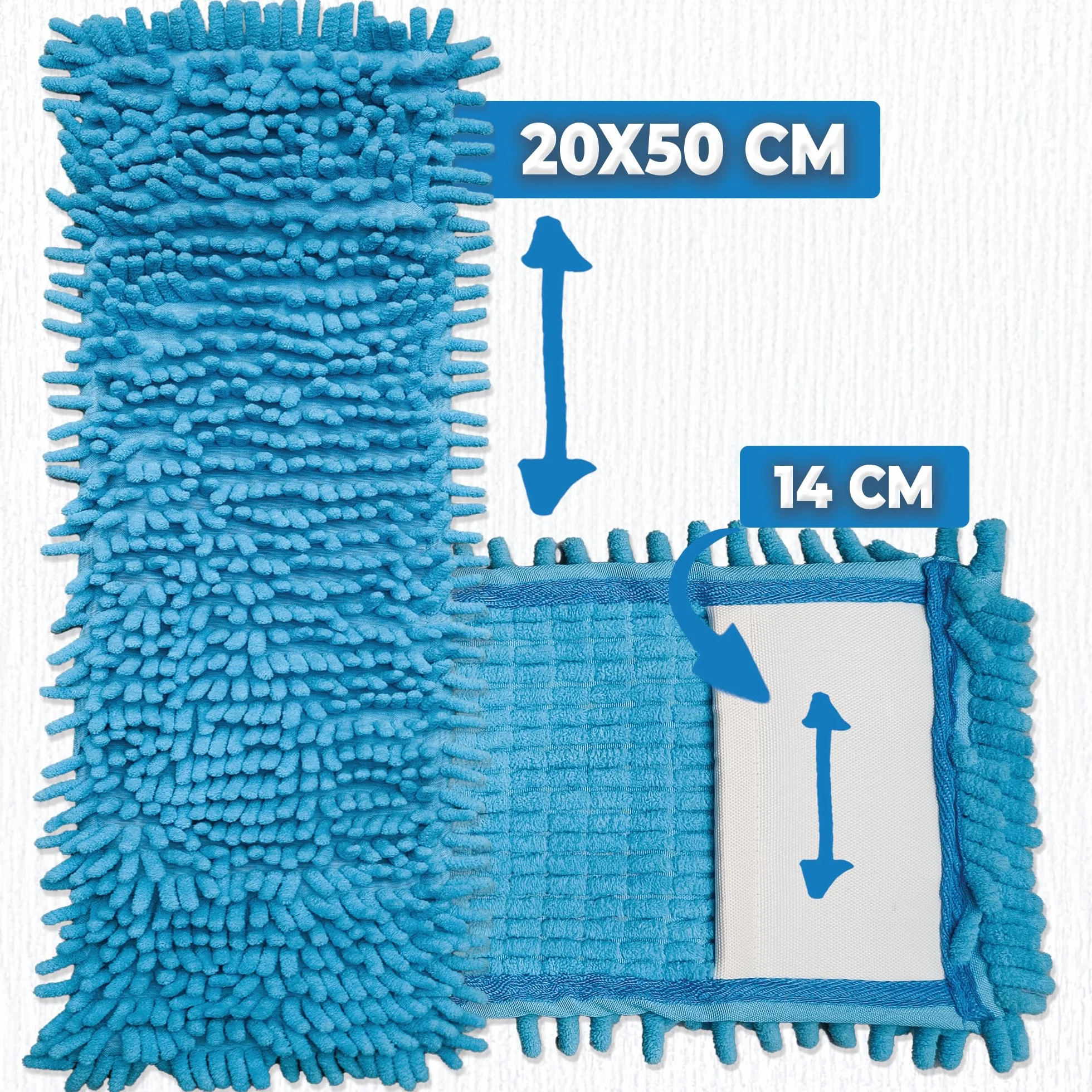 10 x profesjonalny zestaw wymiennych szenilowych mopów szenilowych do mopa szenilowego - 50 cm - mop szenilowy z mikrofibry do delikatnych podłóg - mop z mikrofibry do pielęgnacji podłóg do wszystkich