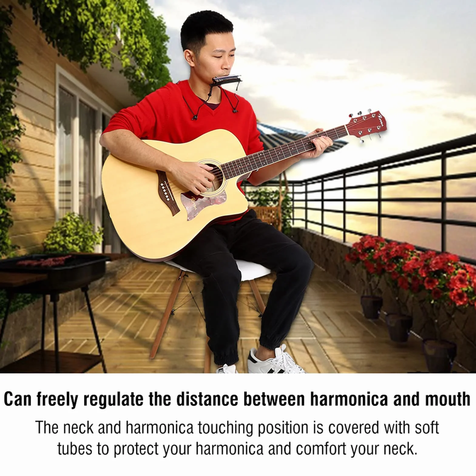 1 Szt. 10-Otworowy Uchwyt do Harmonijki, Metalowy Uchwyt na Szyjkę Harmonijki Profesjonalny Uchwyt na Szyjkę Harmonijki Regulowany Uchwyt na Szyjkę Harmonijki Wspornik Stojaka