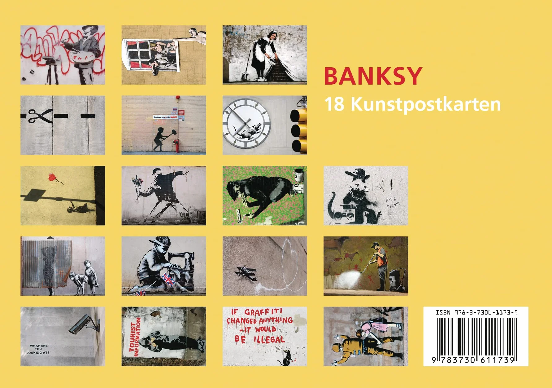 Postkarten-Set Banksy: 18 Kunstpostkarten aus hochwertigem Karton. ca. 0,44EUR pro Karte. Streetart zum Sammeln, Verschicken und Verschenken. Ideal für Postcrossing: 43