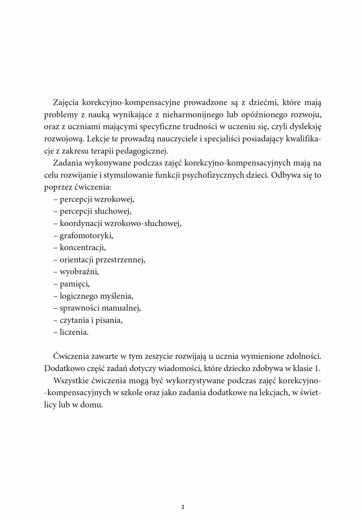 Trening szkolny. Klasa 1: Ćwiczenia korekcyjno-kompensacyjne