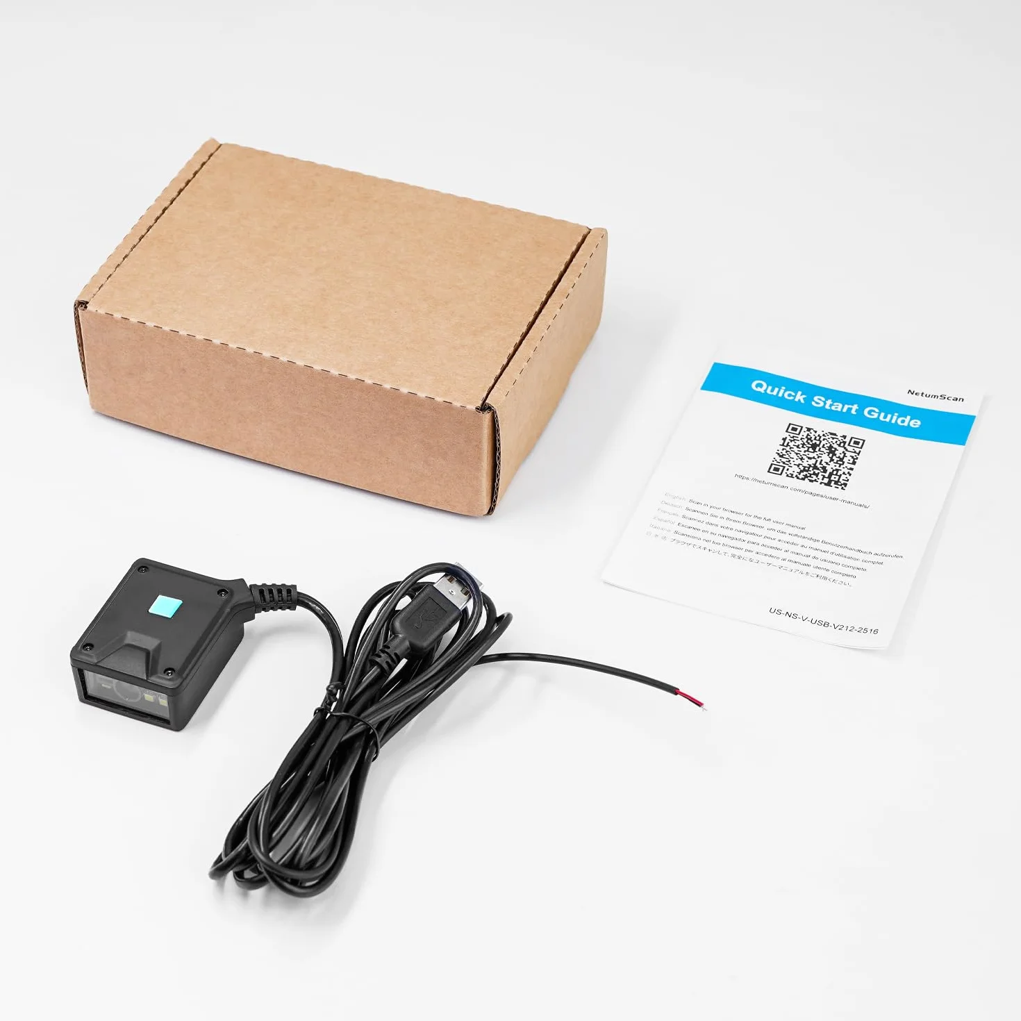 NetumScan Skaner kodów kreskowych 2D montowany na stałe silnik klasy przemysłowej 1D/2D/QR czytnik kodów z automatycznym skanowaniem indukcyjnym portem USB odpowiedni dla terminali samoobsługowych i