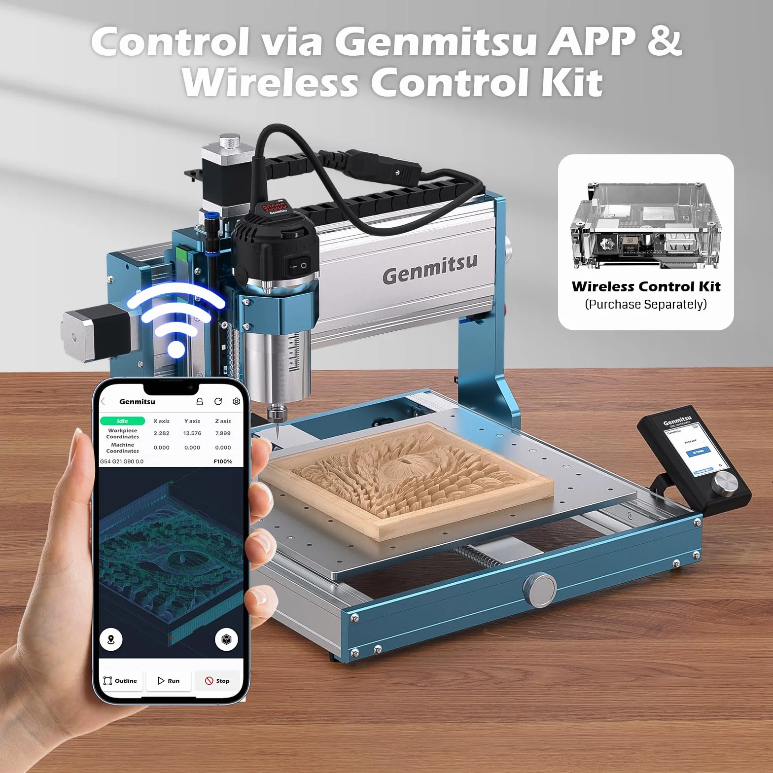 Genmitsu 3030-PROVer Ultra CNC router do metalu, całkowicie metalowa grawerka CNC z mocnym wrzecionem 710 W, wysoka precyzja ±0,03 mm, podwójne prowadnice liniowe i śruby kulowe, do grawerowania