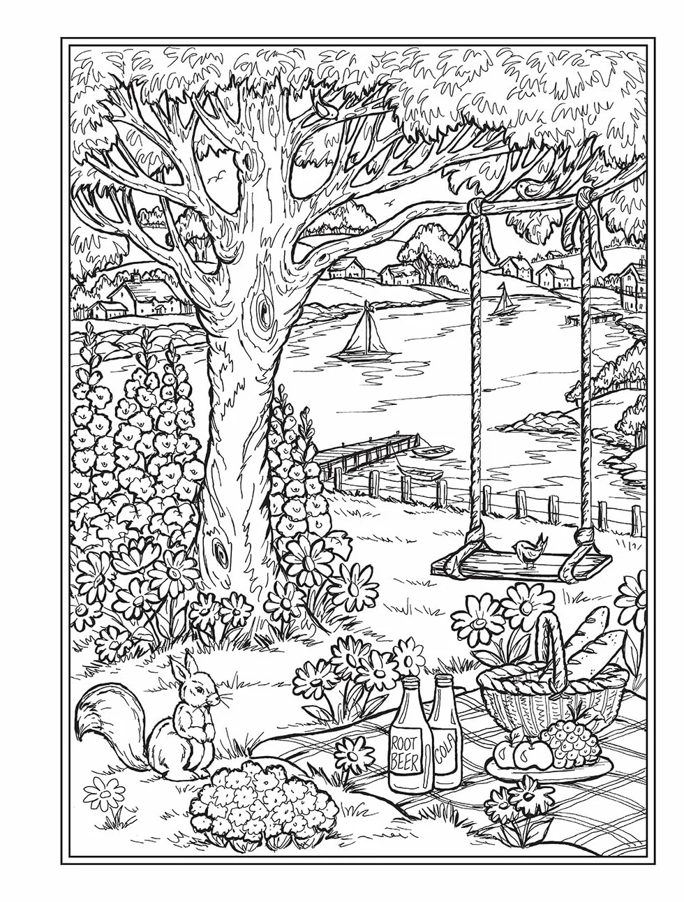 Creative Haven Small-Town Charm Coloring Book