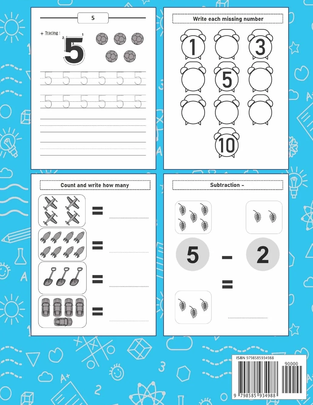 Preschool Math Workbook: For Preschoolers Ages 3-5 | Number Tracing, Counting, Addition and Subtraction Activities