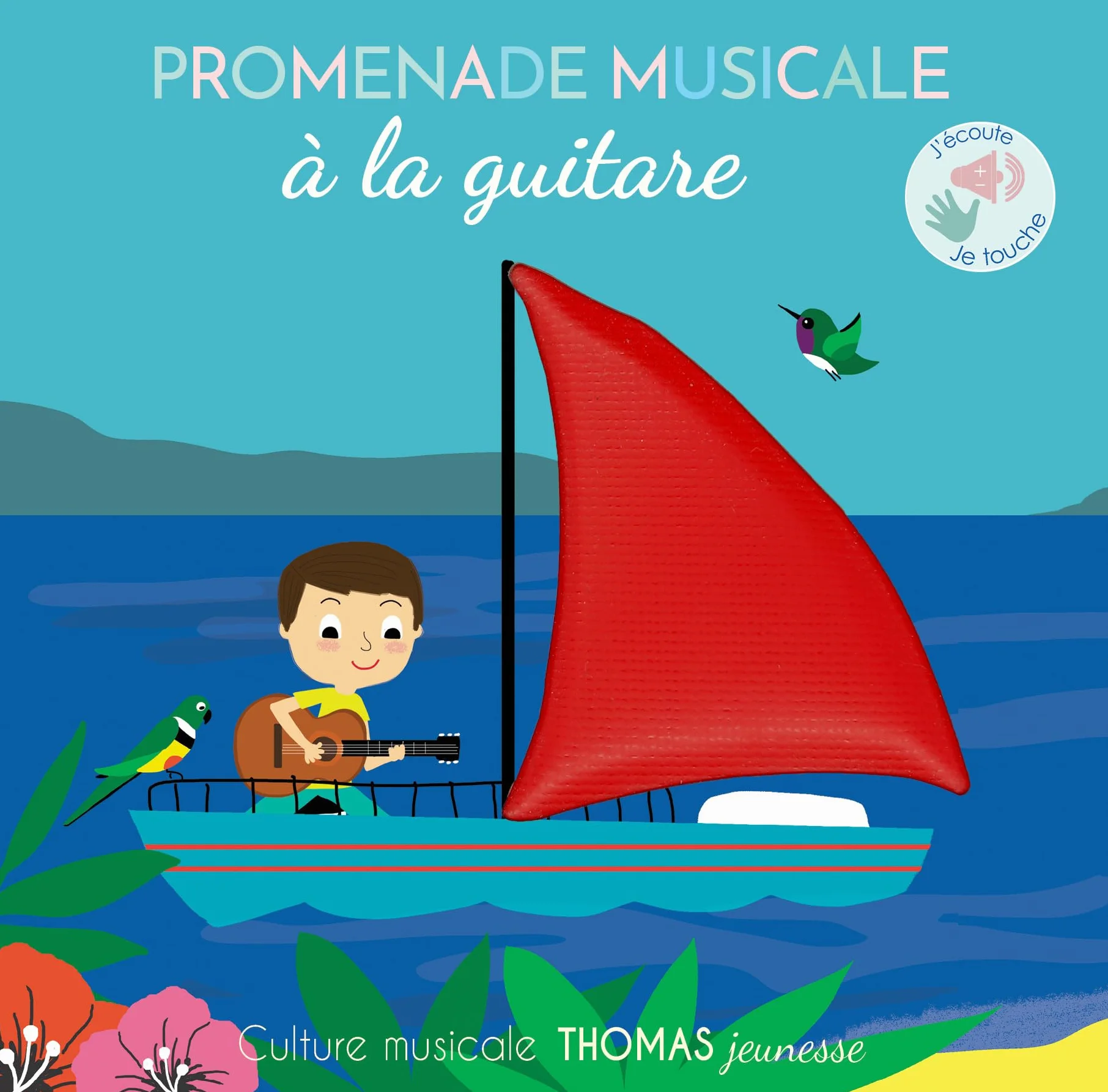 Promenade musicale à la guitare: Livre sonore bébé à toucher dès 6 mois avec grandes piles AAA alcalines incluses