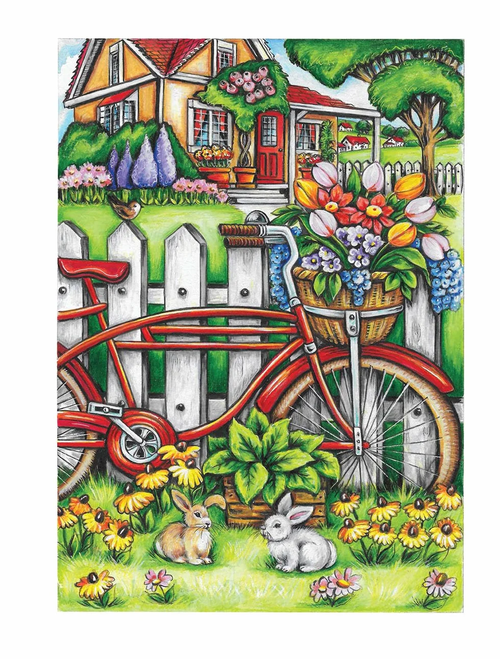 Creative Haven Small-Town Charm Coloring Book
