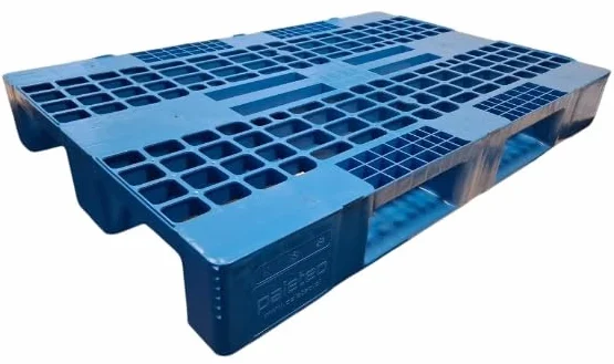 PALETA PLASTIKOWA 120x80 | AŻUROWA NA PŁOZACH NIEBIESKA | 1280WN