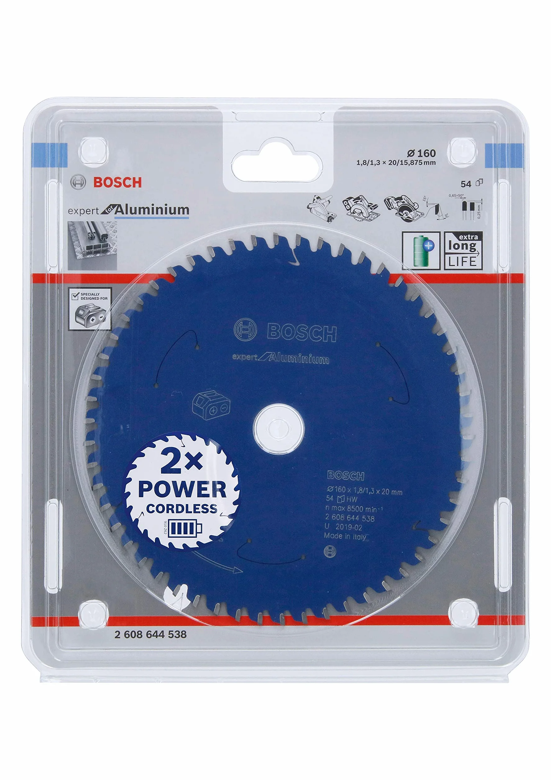 Bosch Professional Piła tarczowa Expert for Aluminium (Aluminium, 160 x 20 x 1,8 mm, 54 zęby, akcesoria do piły tarczowej)