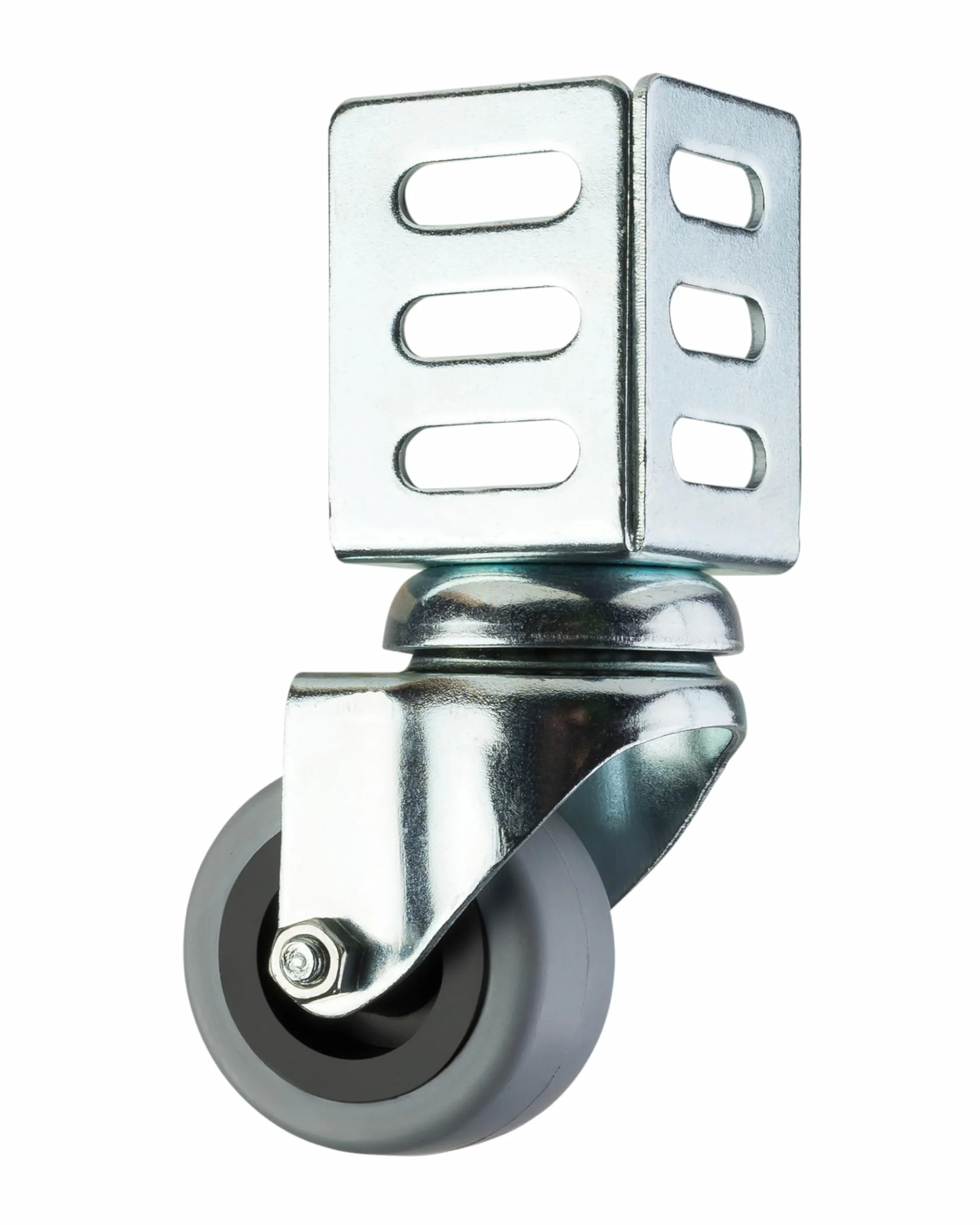 Dörner + Helmer Kółka skrętne z blachą kątową, zestaw 4 sztuk, 50 mm x 22 mm, nośność 120 kg, kąt 52 mm x 37 mm, ocynkowane