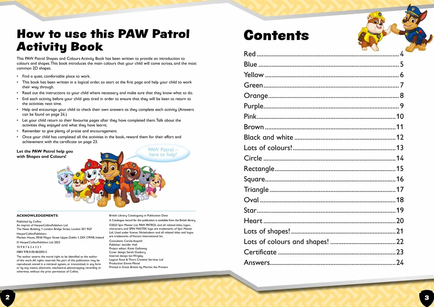 PAW Patrol Shapes and Colours Activity Book: Have fun learning to read, write and count with the PAW Patrol pups