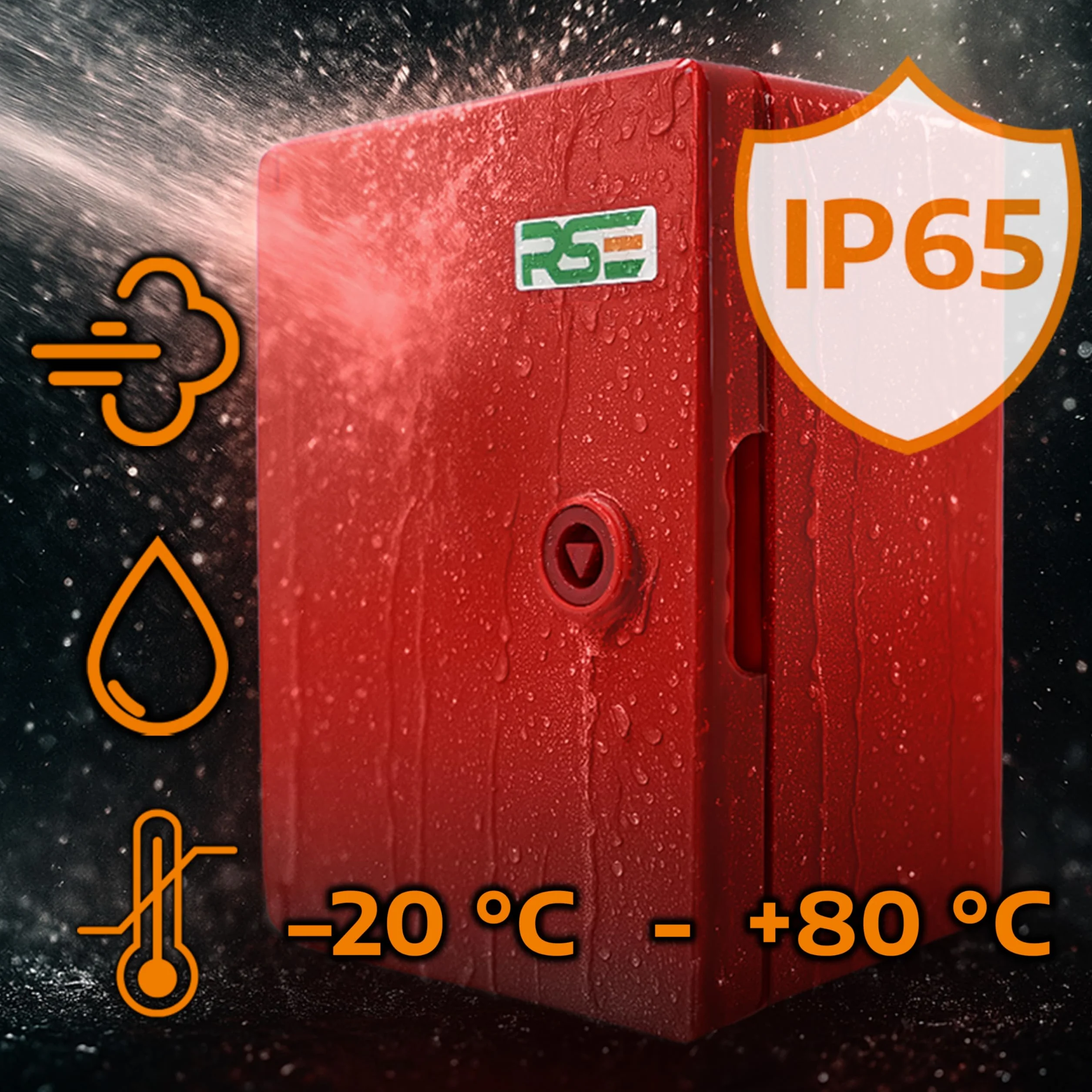 RSE Obudowa z tworzywa sztucznego ABS, IP65, szafka ścienna, obudowa przemysłowa, pusta obudowa, czarna, płyta montażowa, blokada 400 x 600 x 200 mm