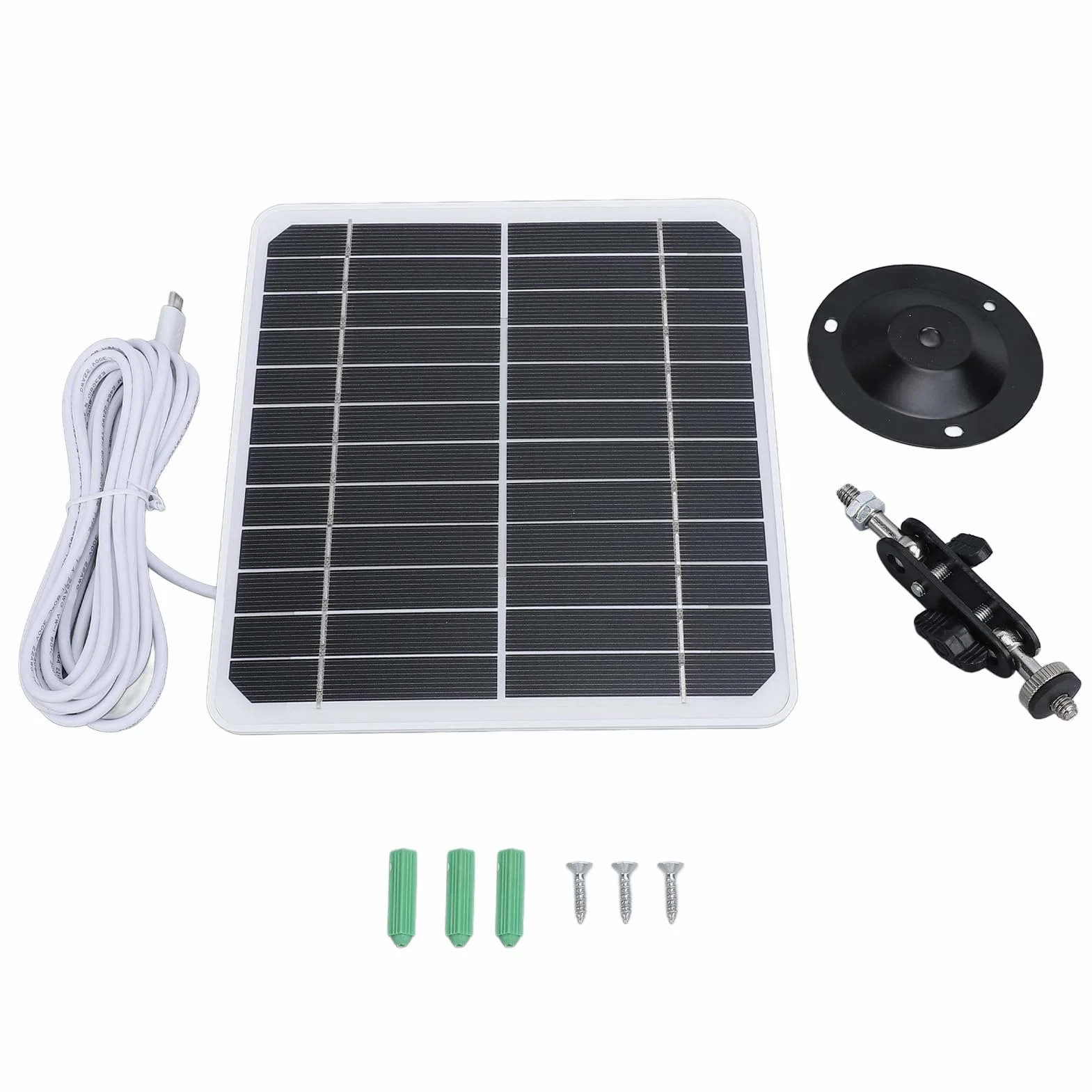 Semme Panele słoneczne do kamer, panel słoneczny z kamerą z panelem słonecznym z kablem ładującym 9,8 stóp 20 W 5 V do montażu na ścianie monokrystaliczna ładowarka