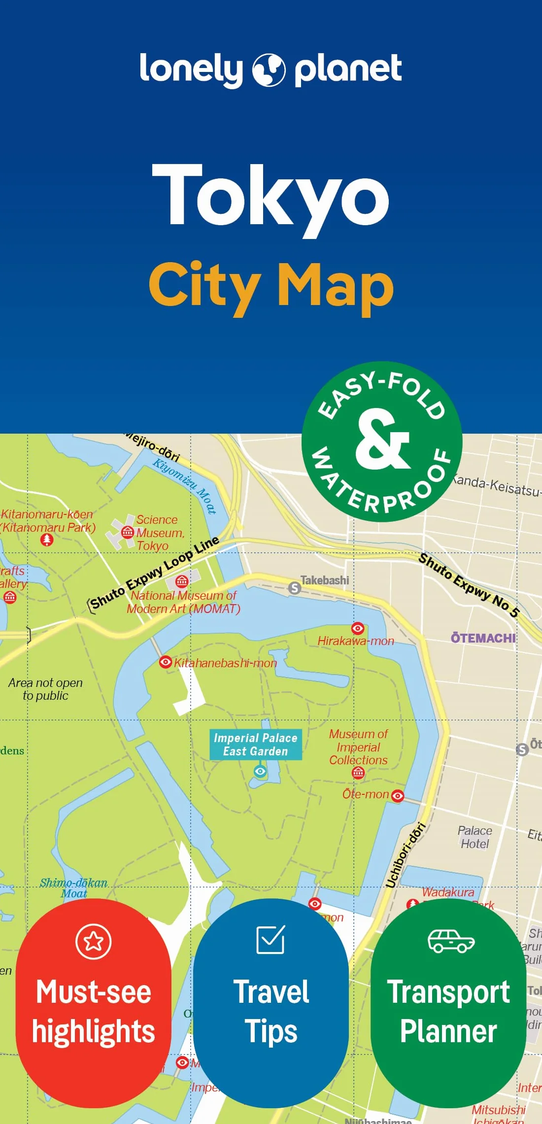 Tokyo City Map 2ed - anglais: Durable, Waterproof, Easy-Fold Planning Map with Attractions & Walking Tours
