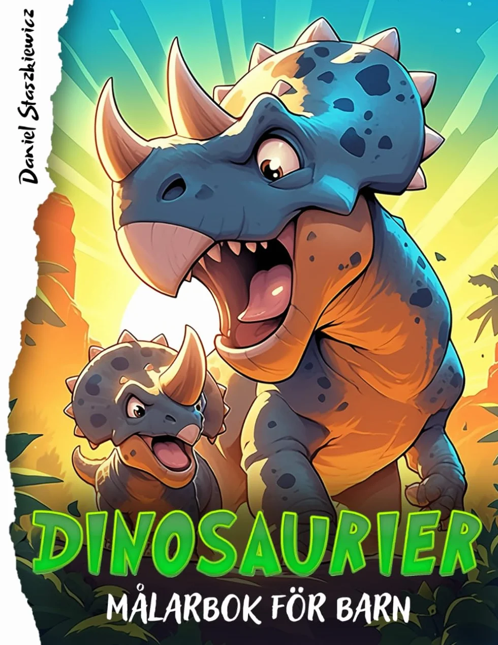 Dinosaurier målarbok för barn: Fantastiska och unika illustrationer med dinosaurier att färglägga för förskolebarn, pojkar och flickor