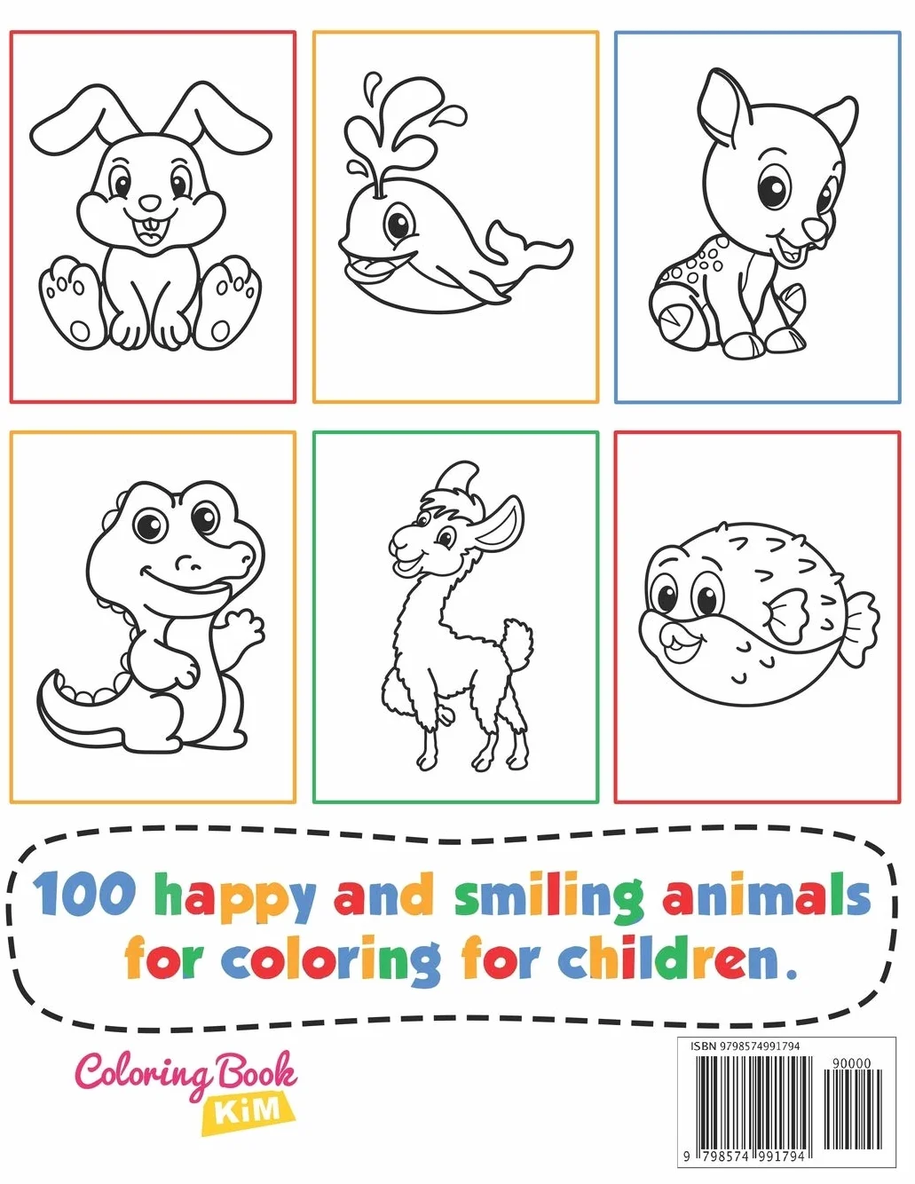 Happy Animals Coloring Book for Toddlers: 100 Funny Animals. Easy Coloring Pages For Preschool and Kindergarten.: 1