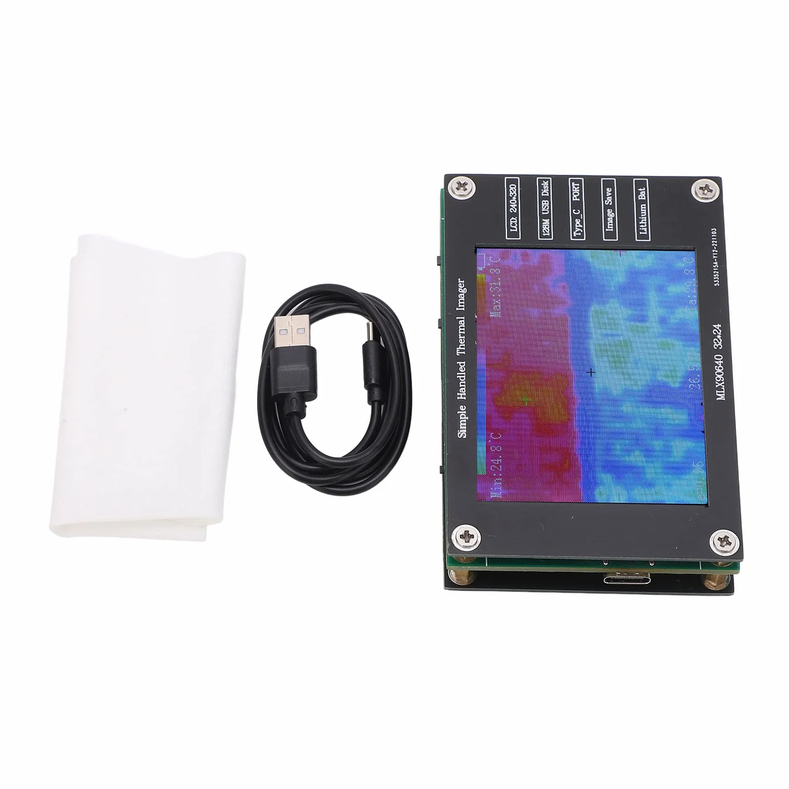 CHICIRIS Kamera Termowizyjna, Cyfrowa Kamera Termowizyjna Lcd 2,8 Cala, -40 ℃ Do 300 ℃, Wbudowany Układ Flash Spi, Ładowanie Usb-C, Przenośna Kamera Termowizyjna Do Bezkontaktowego Pomiaru Temperatury