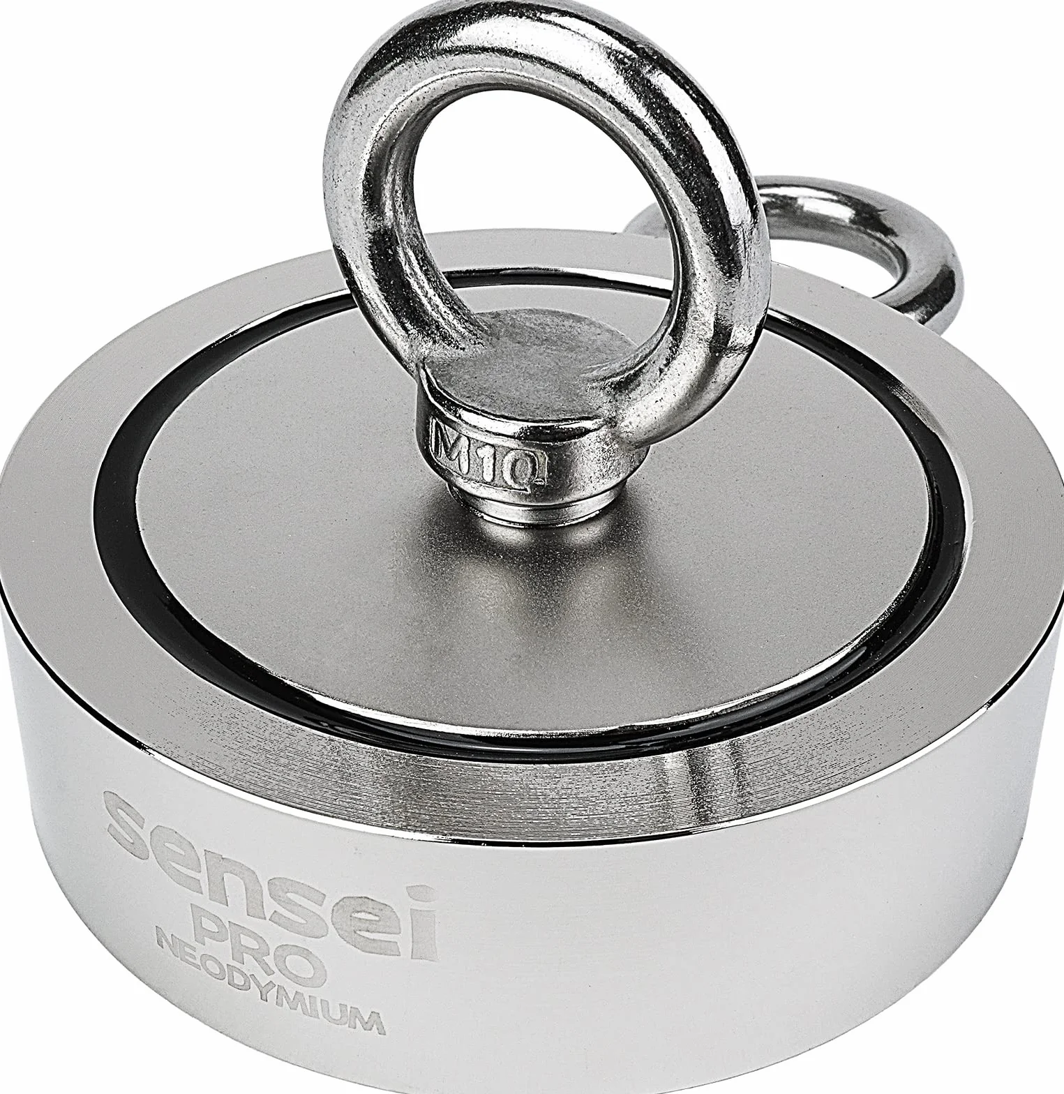 Magnes SENSEI 2x350=700 kg, Magnes Neodymowy Dwustronny N52 z Uchwytem Górnym i Bocznym, Ø9,4 x H2,8 cm, Bardzo Silny Magnes Neodymowy do Domu, Warsztatu, Połowów w Wodzie