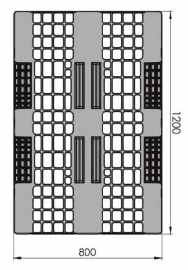 PALETA PLASTIKOWA 120x80 | AŻUROWA NA PŁOZACH NIEBIESKA | 1280WN