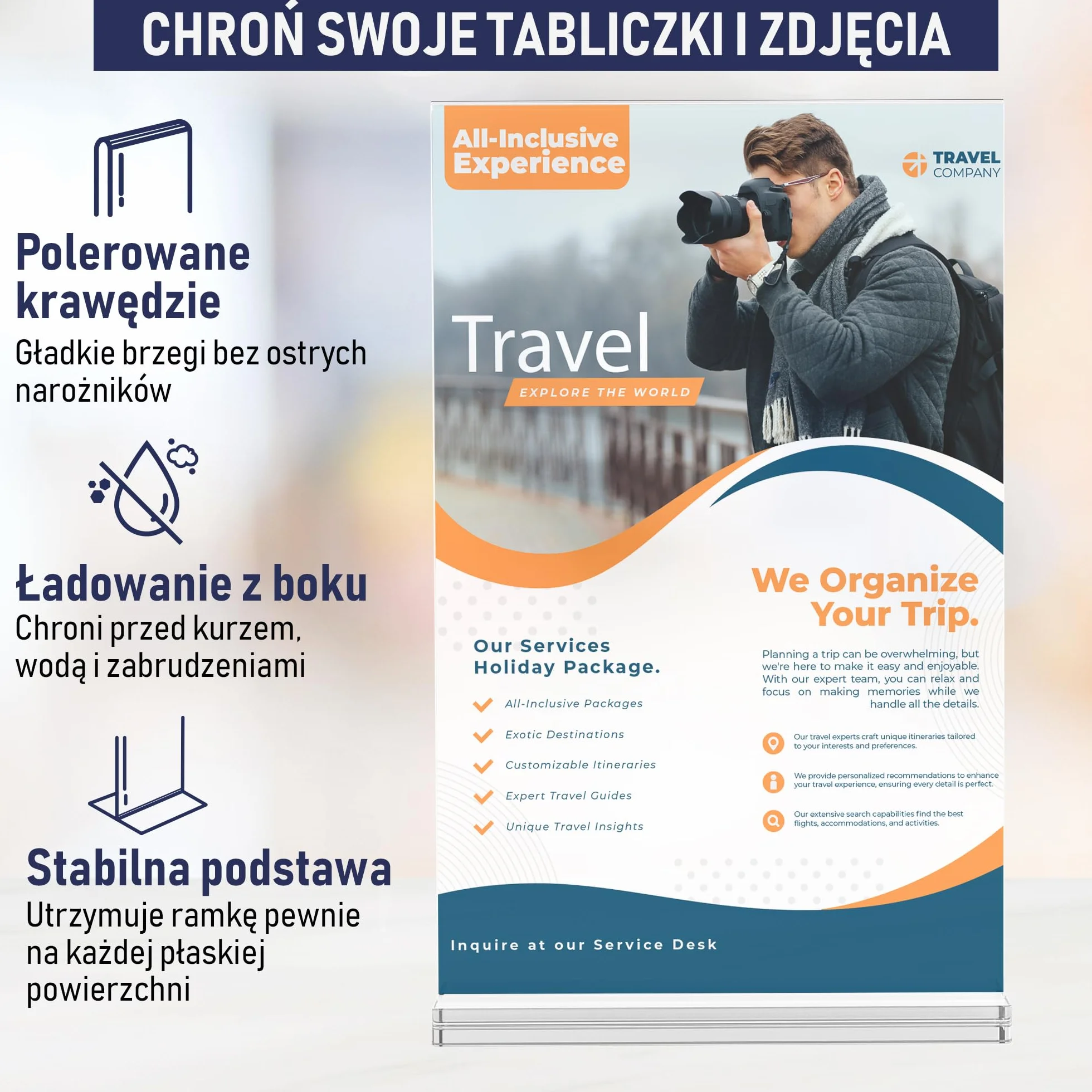 Stojak Akrylowy A5 – Zestaw 6 Szt., Elegancki I Uniwersalny, Polerowane Krawędzie, Dwustronna Ramka, Łatwa Wymiana Wkładów. Idealny Do Zdjęć, Tabliczek, Menu, Ulotek, Plakatów I Ekspozycji Na Blatach