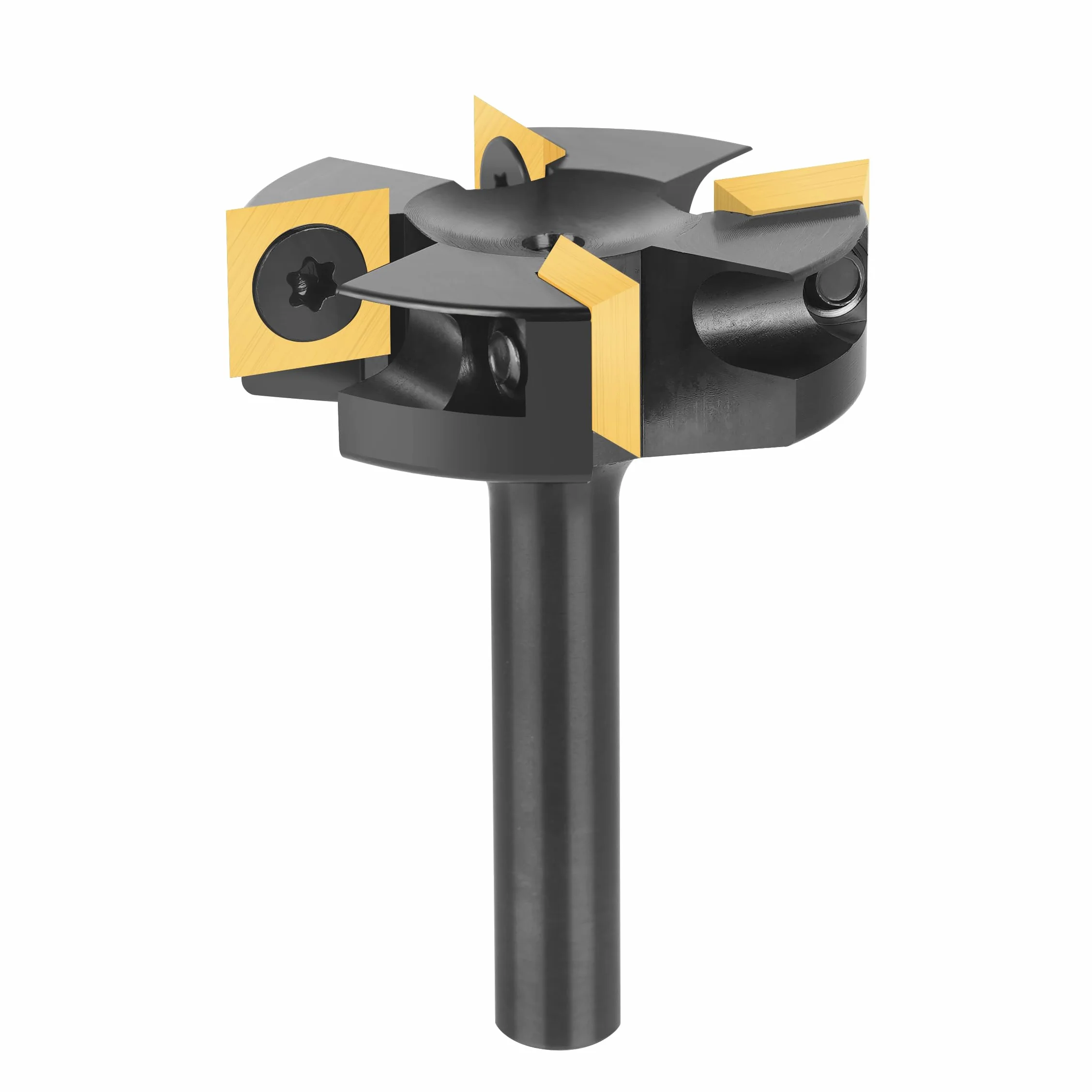 SpeTool Frez czołowy 8 mm, trzonek 40 mm, frez czołowy do frezarki górnowrzecionowej, płyt dwustronnych, 4 flety, frez czołowy CNC do drewna z powłoką ATS, frez trzpieniowy, spłaszczacz do powierzchni