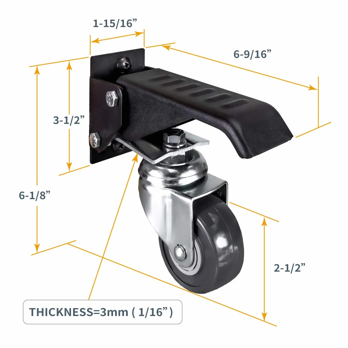 POWERTEC Zestaw 4 kółek do stołu warsztatowego, z obciążeniem 180 kg, wysuwane kółka do stołów warsztatowych, stołów, stojaków i sprzętu, 17000