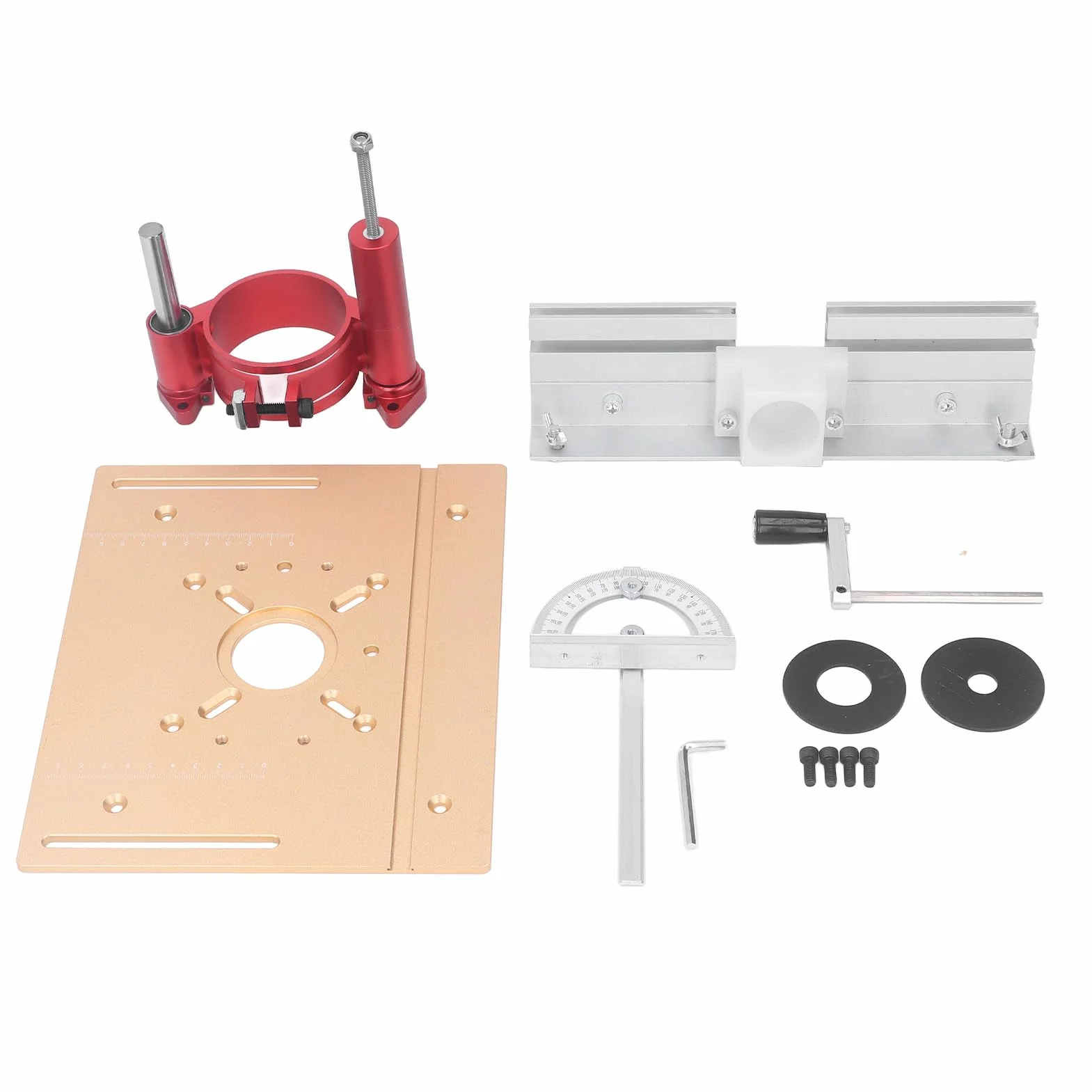 Stół Routera, Router Router Wkładka Wkładki z od 0 do 47 Mm Zasięg Podnośnika Router Aluminium Aluminium Obróbka Drewna stół Route (GOLD)