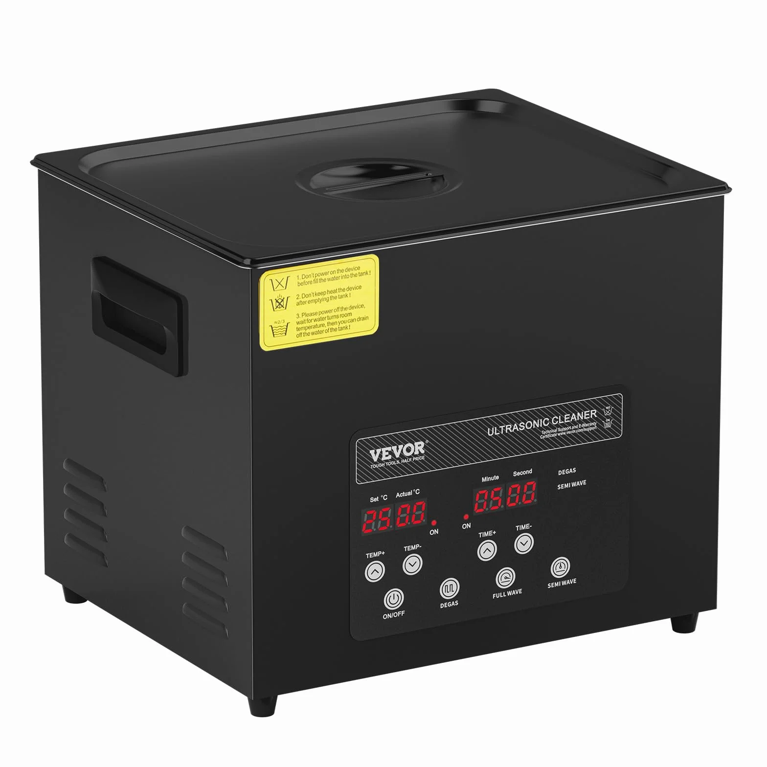 VEVOR Cyfrowa myjka ultradźwiękowa 10 l 240 W, z delikatnym trybem i ulepszonym odgazowywaniem, przemysłowa myjka ultradźwiękowa 40 kHz z podgrzewaczem czasowym do pojemników, biżuterii