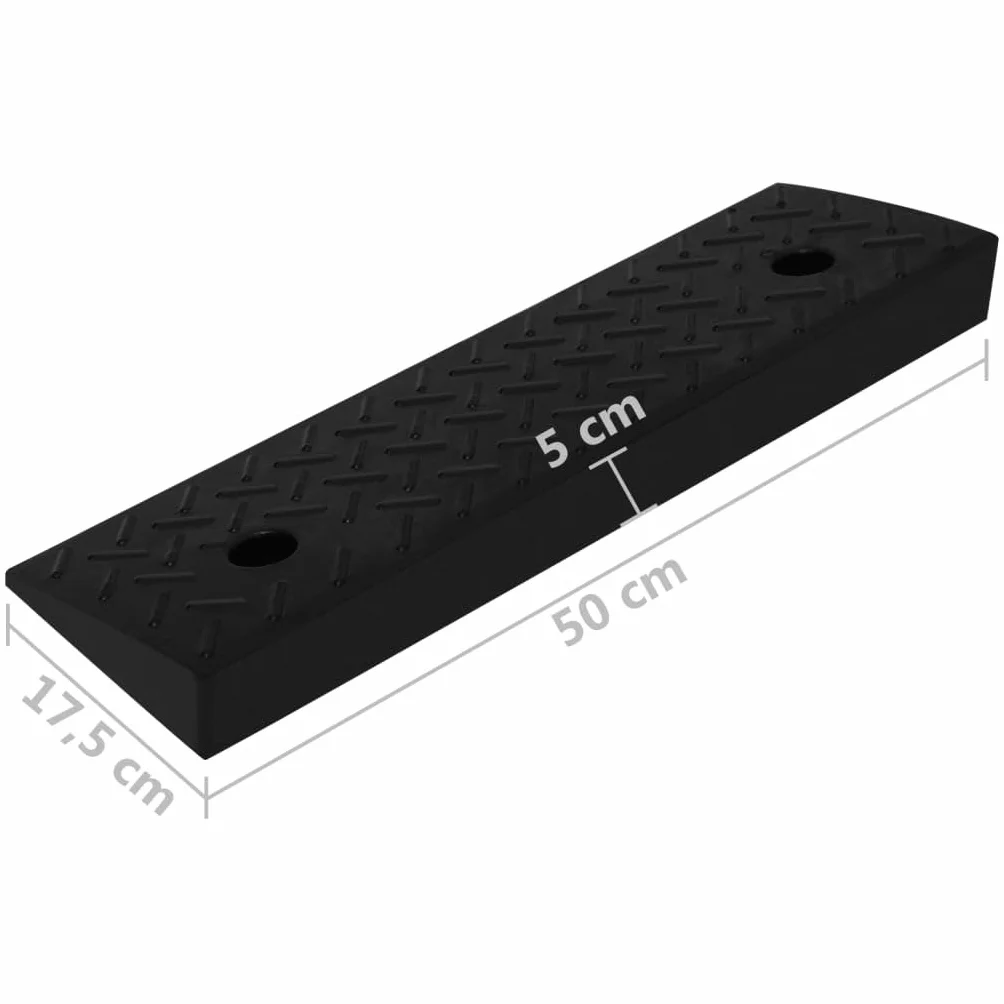 vidaXL Najazdy krawężnikowe, 2 szt., 50 x 17,5 x 5 cm, gumowe