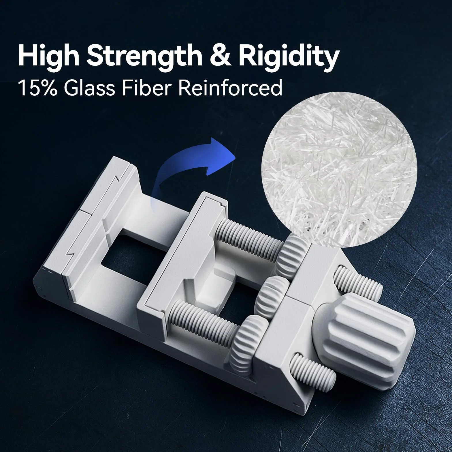 Siraya Tech Fibreheart PET-GF Filament 3D – 15% włókno szklane, odporny UV, niska absorpcja wilgoci, wysoka wytrzymałość i sztywność do zastosowań przemysłowych (Biały, 1 kg)