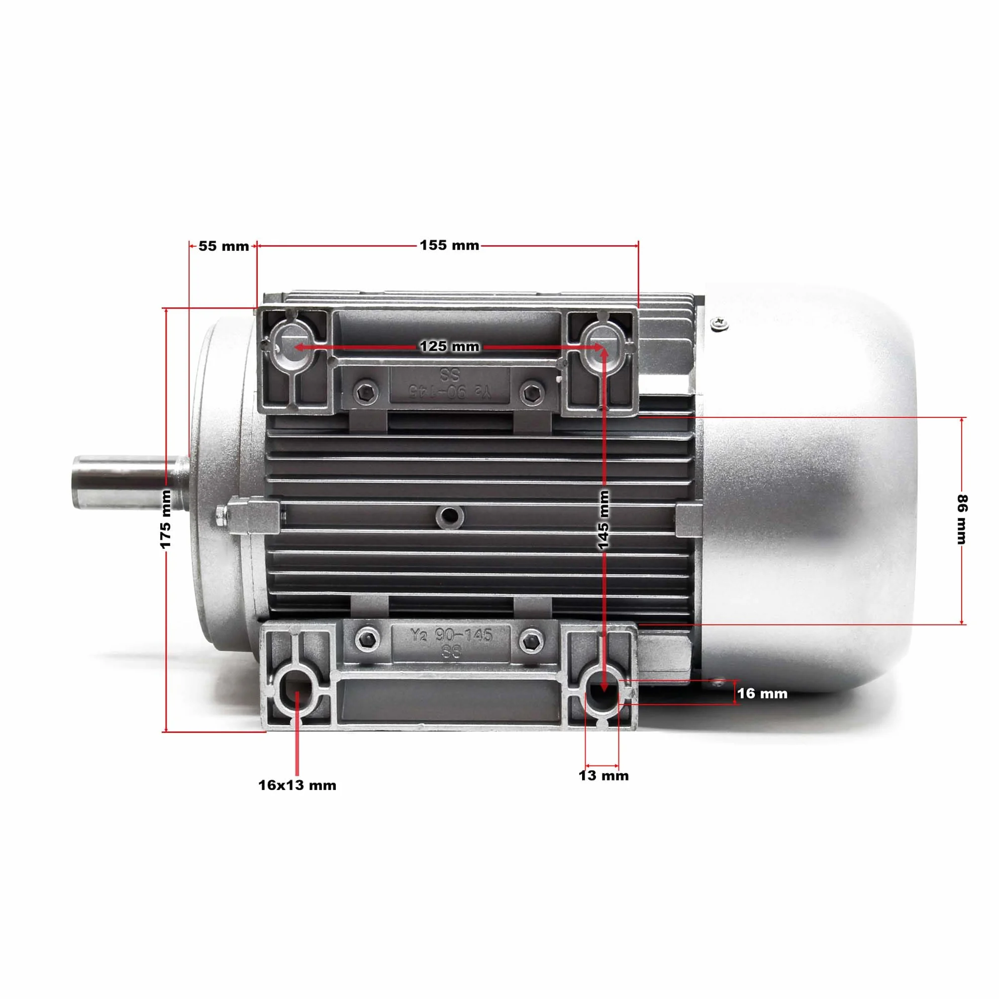 Wiltec Silnik elektryczny jednofazowy 2-biegowy 230 V 1,5 kW (2 KM) z kondensatorem startowym IP55 2850 obr/min. z aluminium