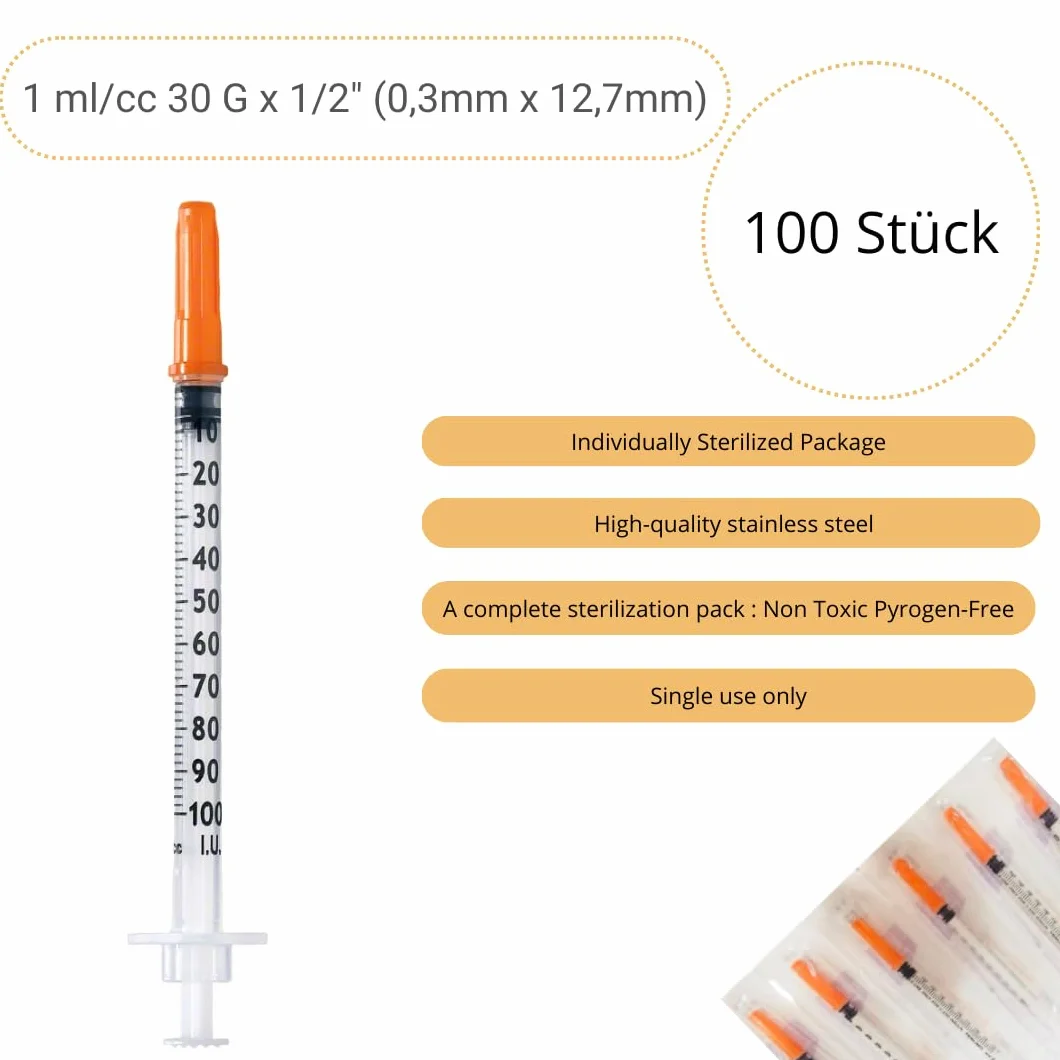 100 x 1 ml/cc plastikowa tuba 30 g (0,3 x 12,7 mm), uniwersalne narzędzia pomiarowe, akcesoria laboratoryjne, pakowane pojedynczo (30 g 1/2")