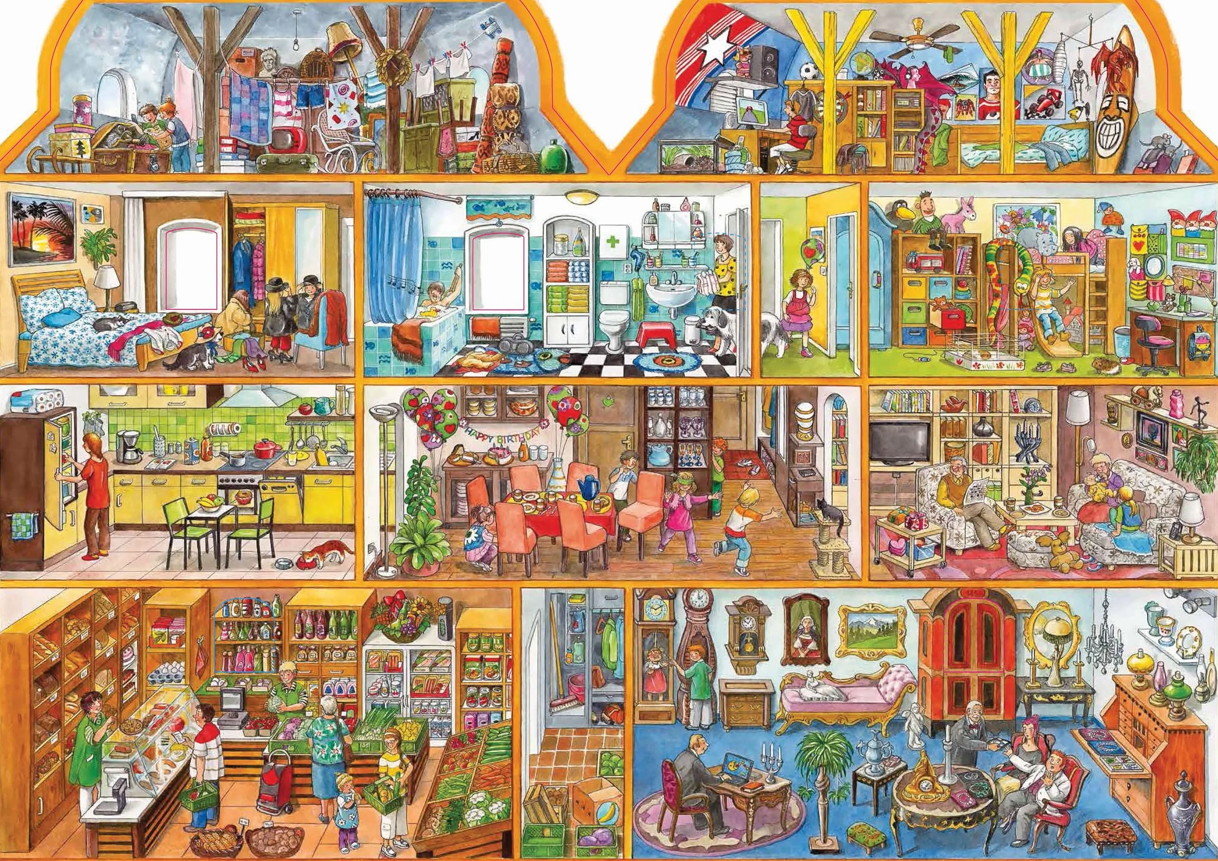 Mein Wimmelhaus. Liebevoll illustriert von Anne Suess: Wimmel-Bilderbuch für Kinder ab 3 Jahren