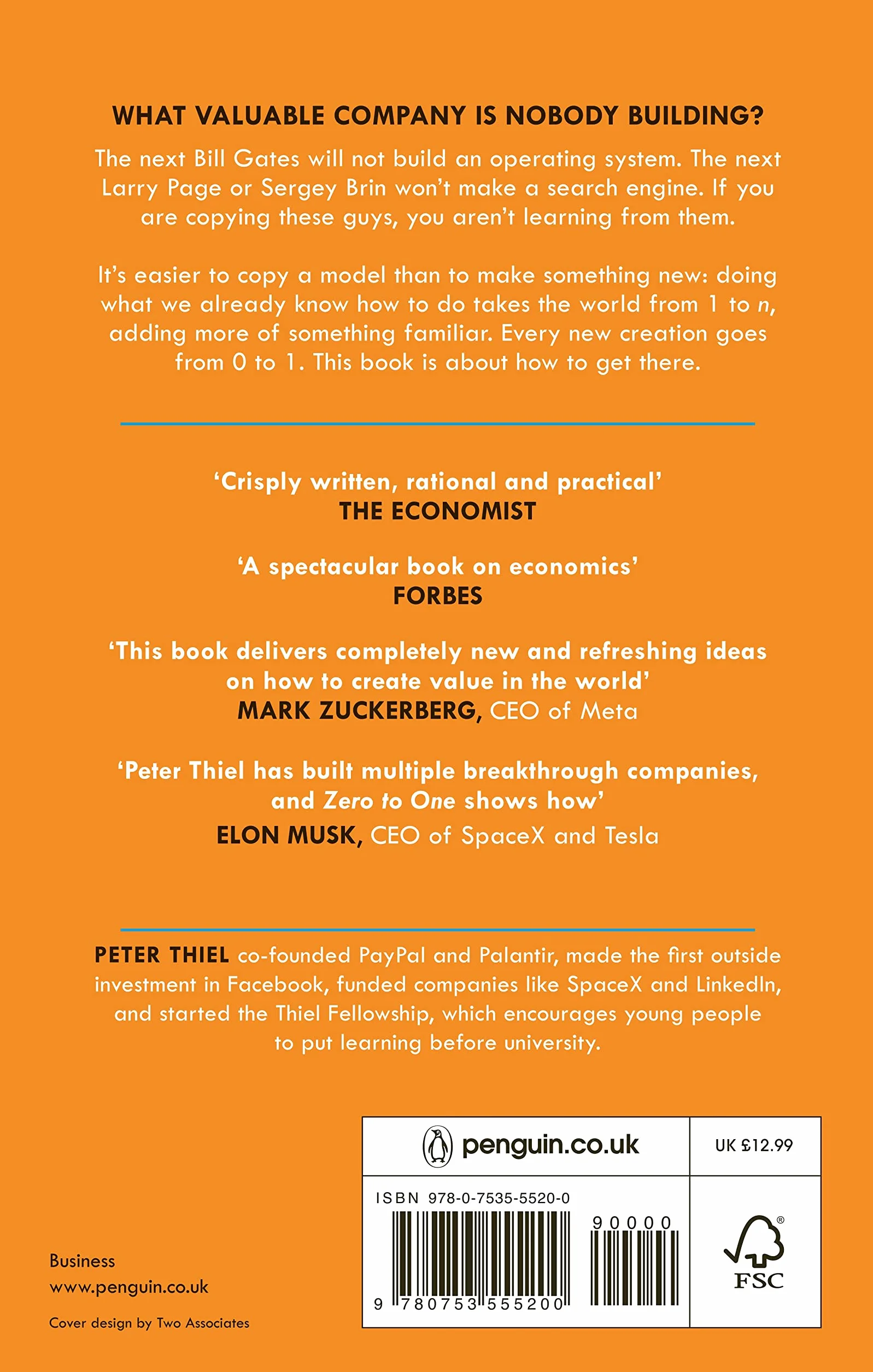 Zero to One: Notes on Start Ups, or How to Build the Future