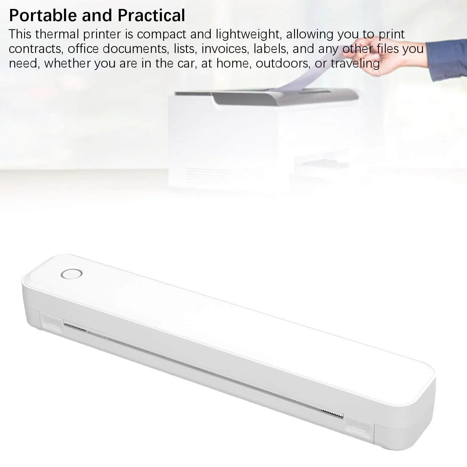 Drukarka Termiczna Przenośna 203DPI A4 A5 USB-C 2600mAh Akumulator Portfel Wielkość 30.5x5.5x4.04cm Bezatramentowa Druk Bez Papieru