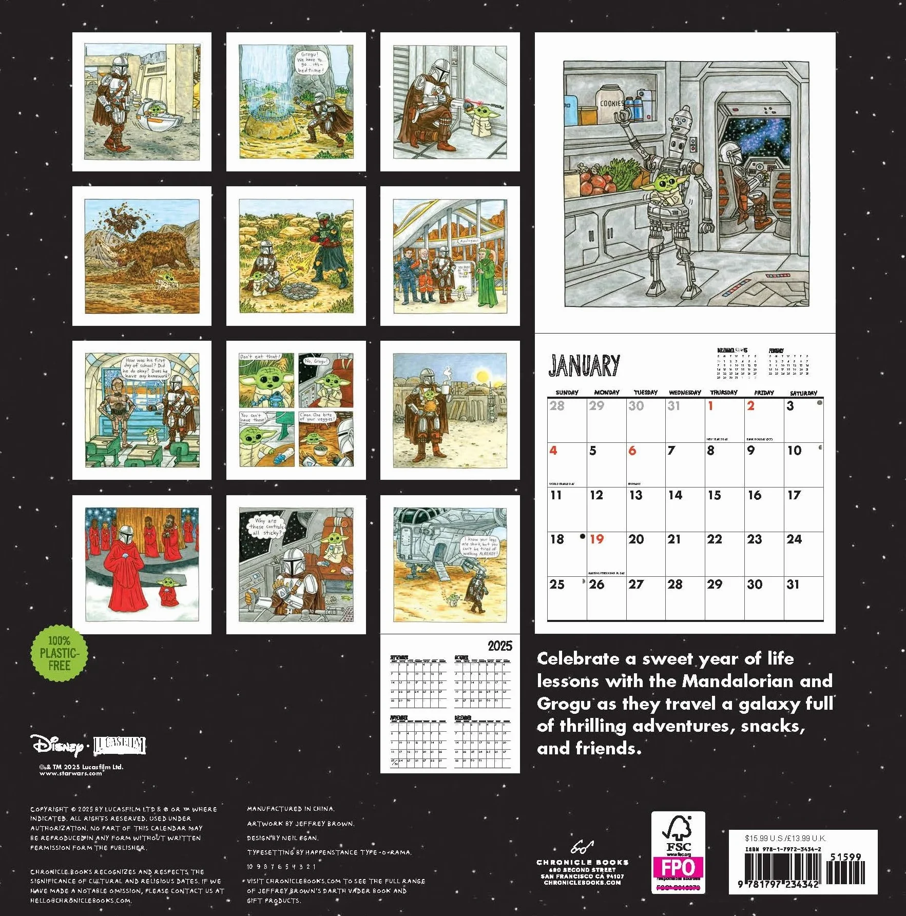 Star Wars The Mandalorian and Child 2026 Wall Calendar