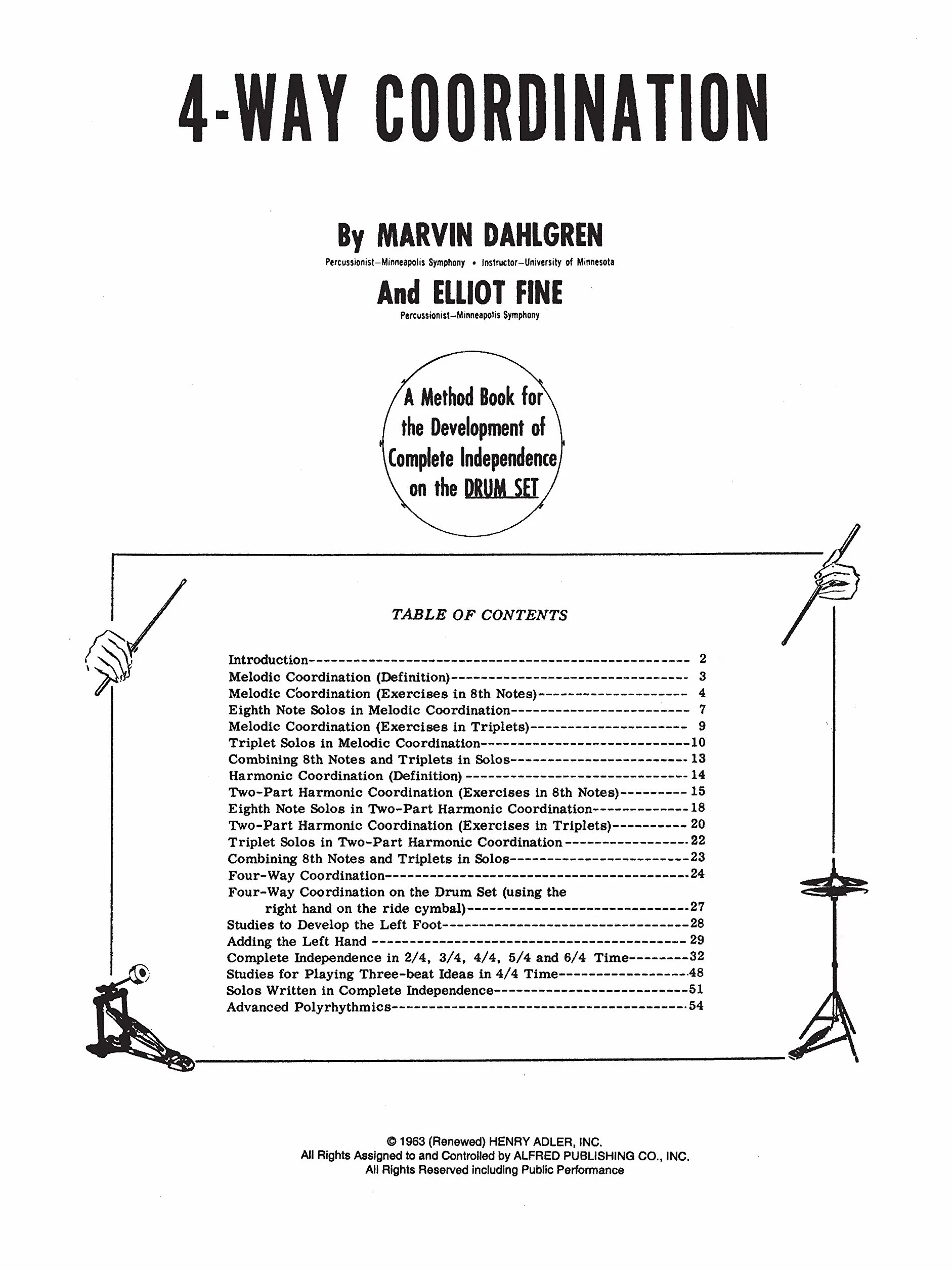 4-way coordination drums: A Method Book for the Development of Complete Independence on the Drum Set
