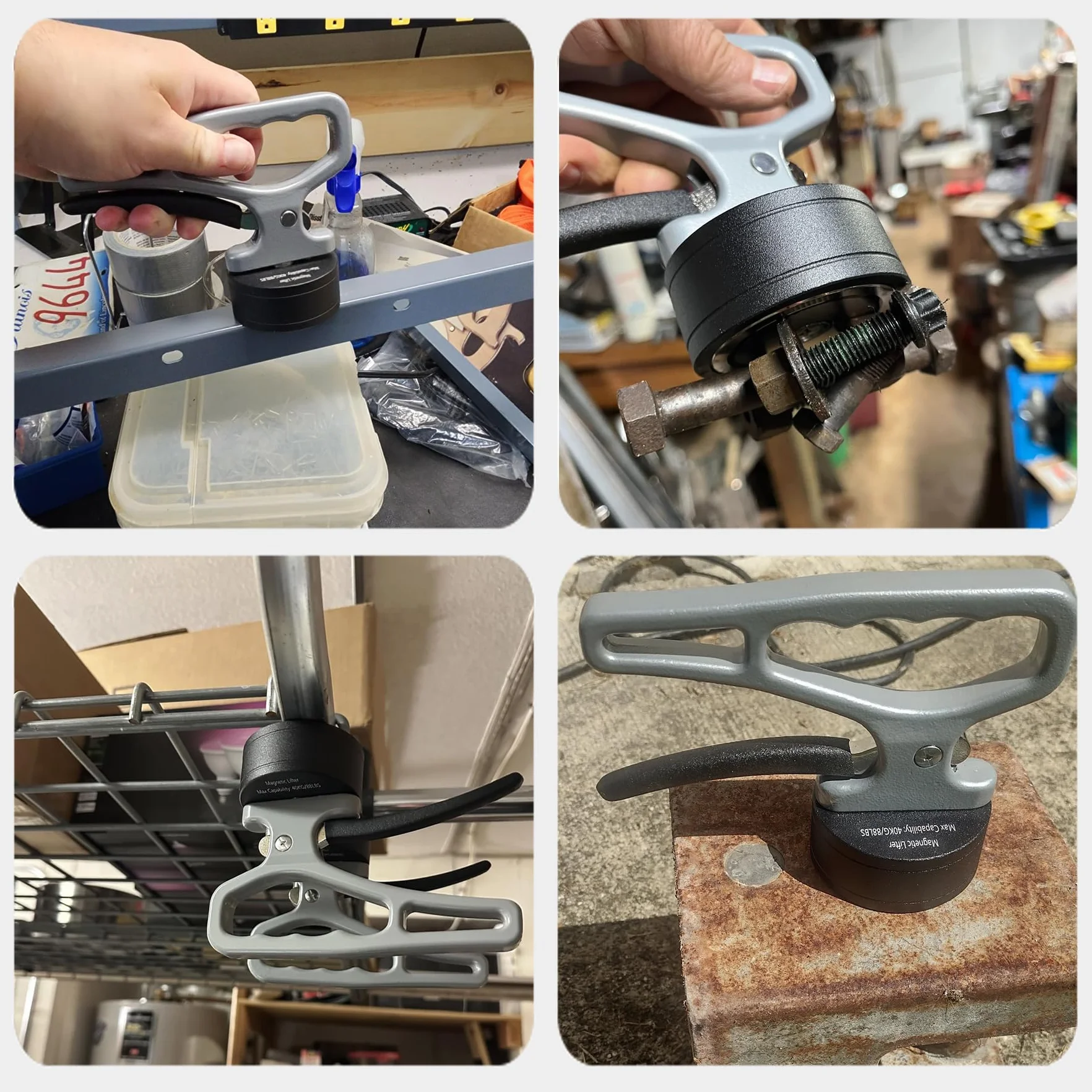 MUTUACTOR Wydajny magnes neodymowy Rare Earth Magnetic Lifer, Heavy Duty magnes z uchwytem regulowanym do przenoszenia, 1 sztuka Quick Release magnetyczny uchwyt narzędziowy do uchwytów metalowych