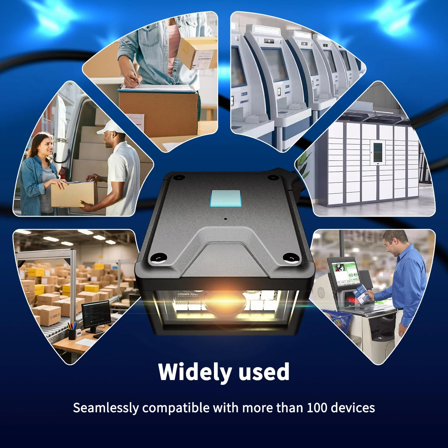 NetumScan Skaner kodów kreskowych 2D montowany na stałe silnik klasy przemysłowej 1D/2D/QR czytnik kodów z automatycznym skanowaniem indukcyjnym portem USB odpowiedni dla terminali samoobsługowych i