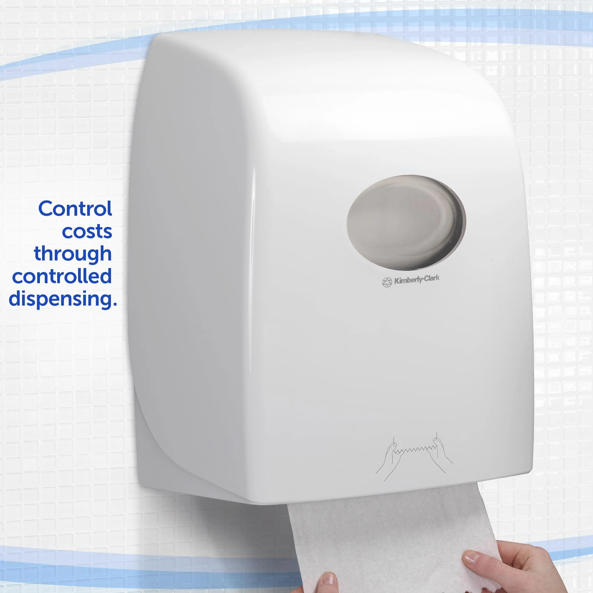 Kimberly-Clark dozownik ręczników 6959 - dozownik ręczników papierowych - biały dozownik ręczników rolkowych